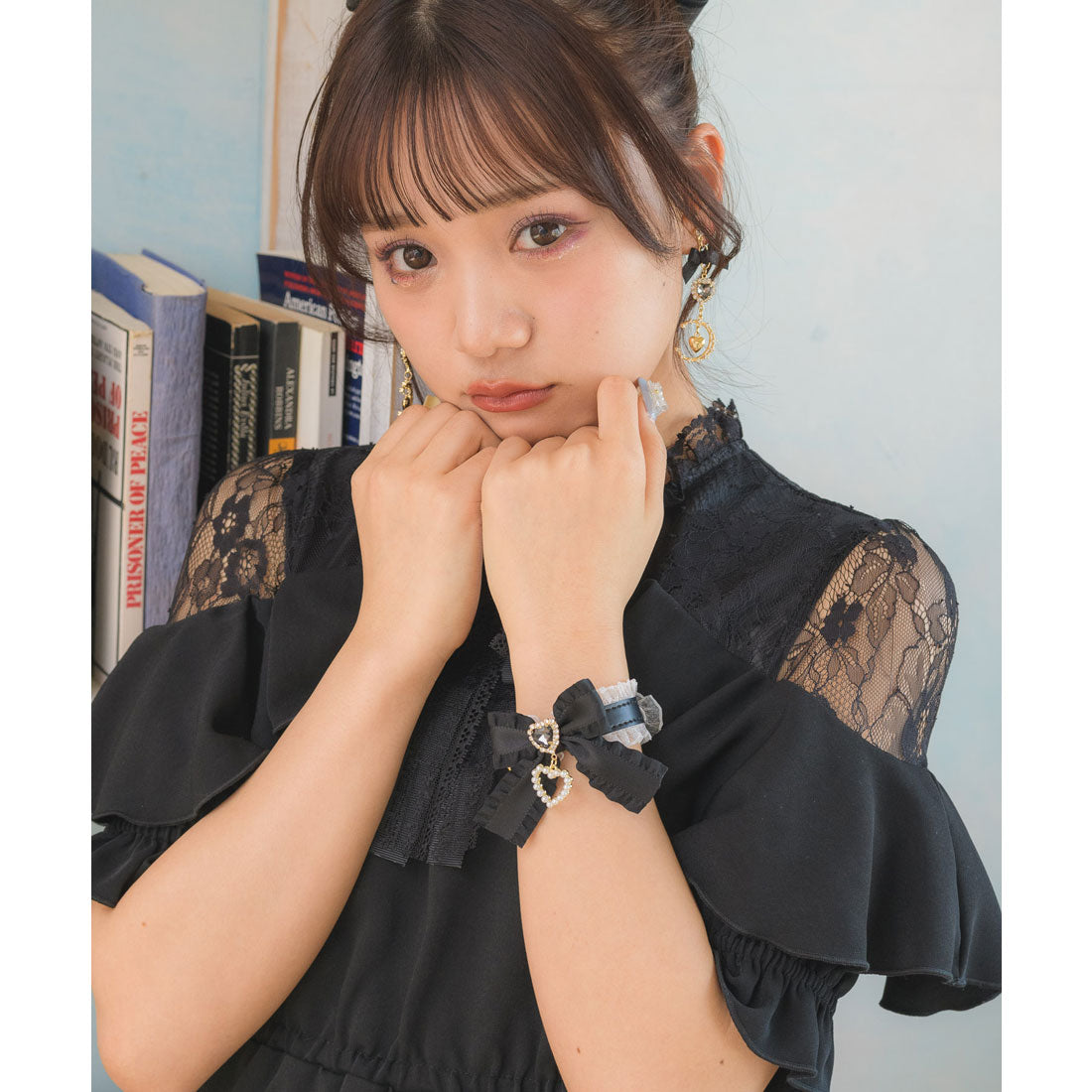 ロジータ ROJITA フリルリボンハートビジュブレスレット