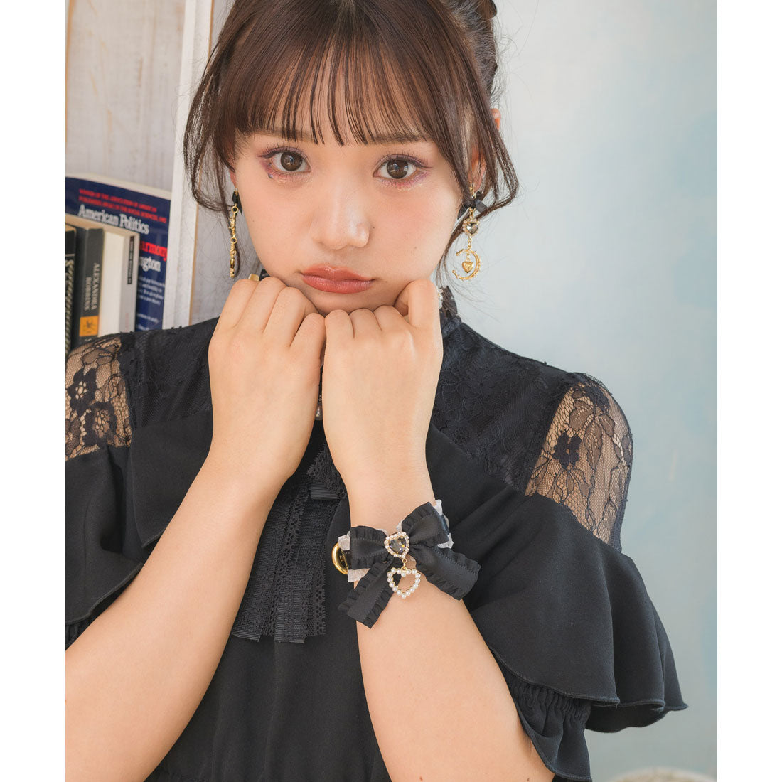 ロジータ ROJITA フリルリボンハートビジュブレスレット