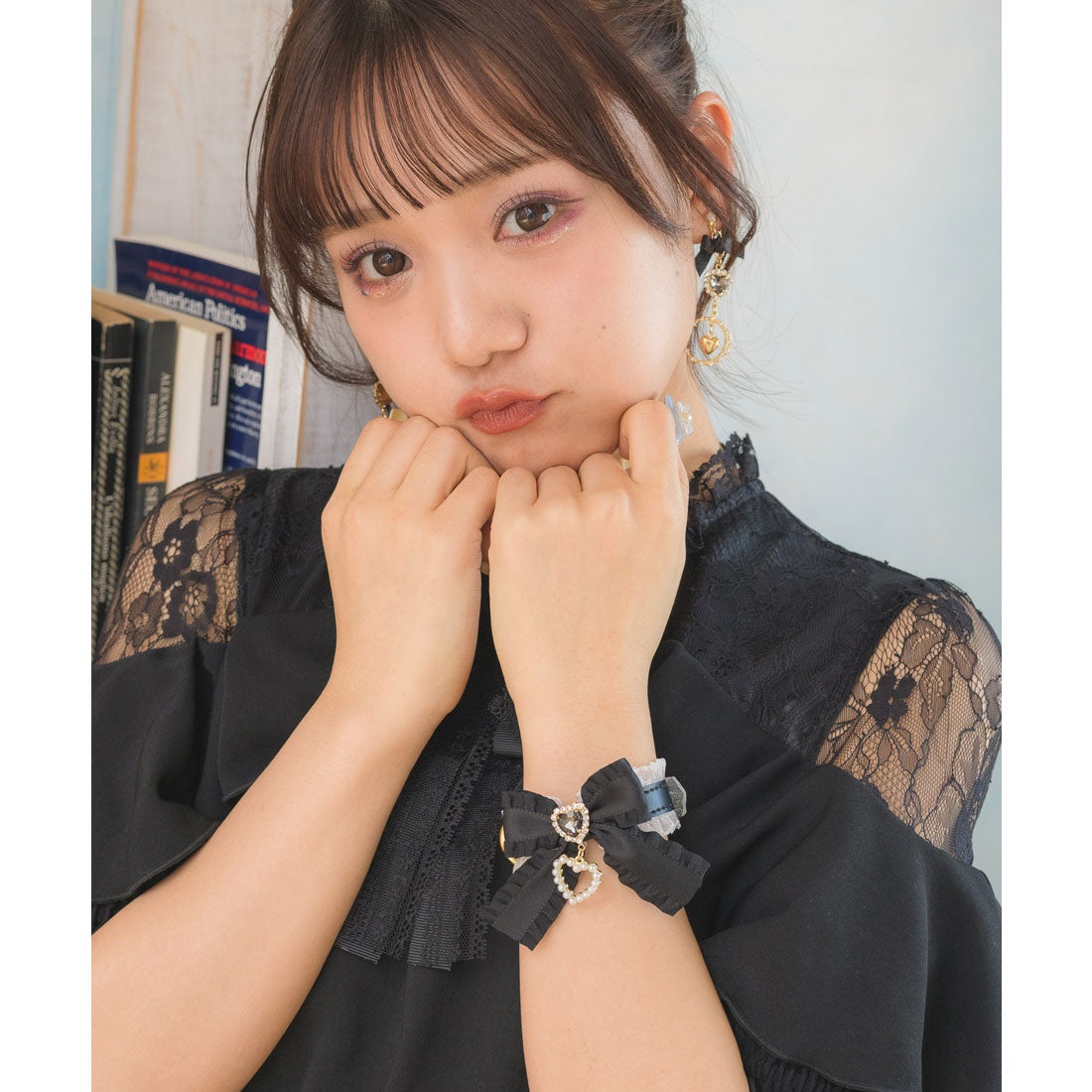 ロジータ ROJITA フリルリボンハートビジュブレスレット