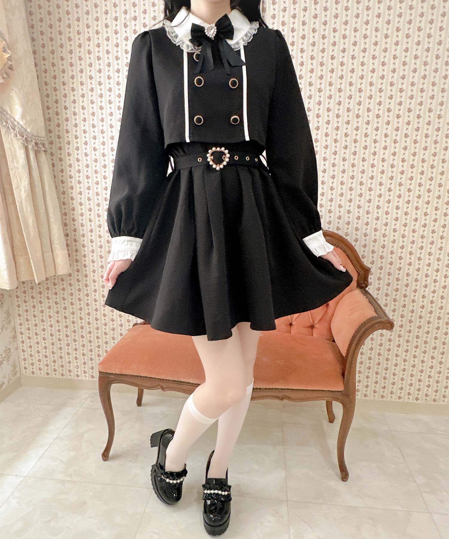 ロジータ ROJITA ツーピー風ダブルボタンワンピース
