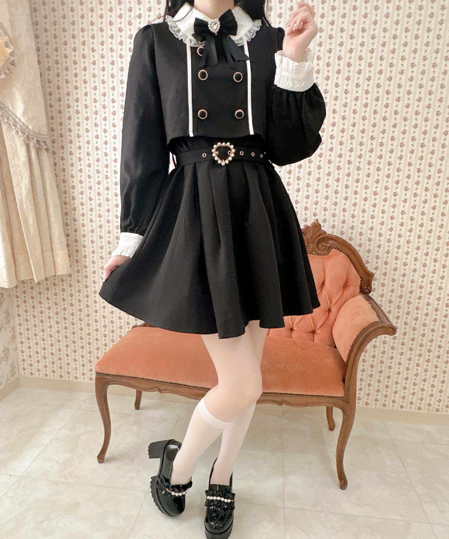 ロジータ ROJITA ツーピー風ダブルボタンワンピース