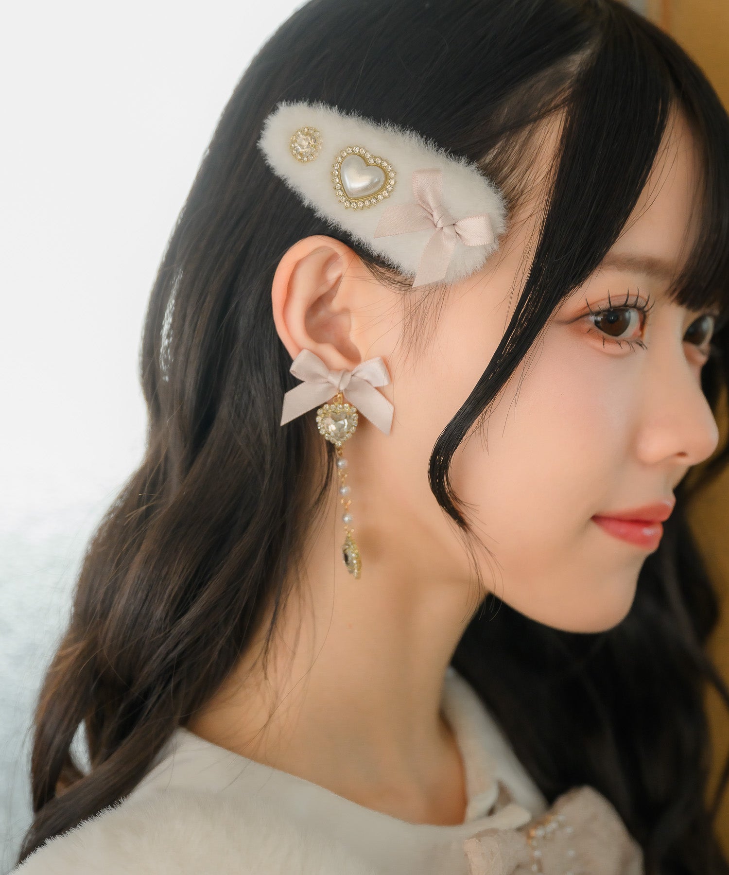 ロジータ ROJITA ゆらゆらパールリボンイヤリング