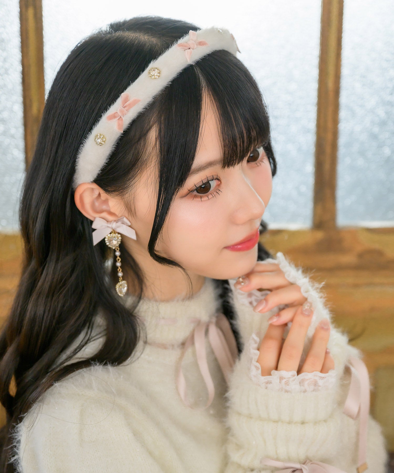 ロジータ ROJITA ゆらゆらパールリボンイヤリング