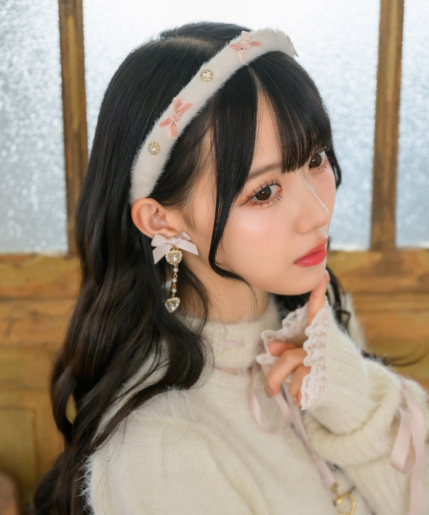 ロジータ ROJITA ゆらゆらパールリボンイヤリング