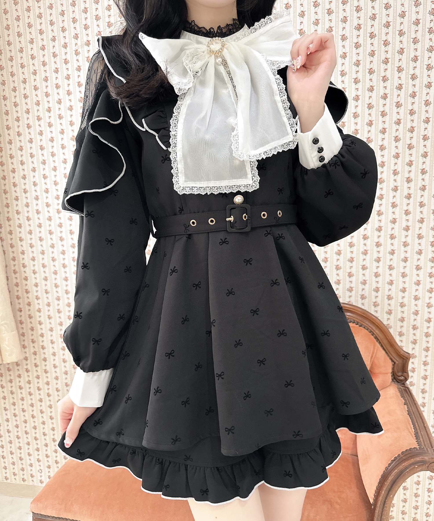 ロジータ ROJITA リボン柄セットアップ （ブラック） ブラック