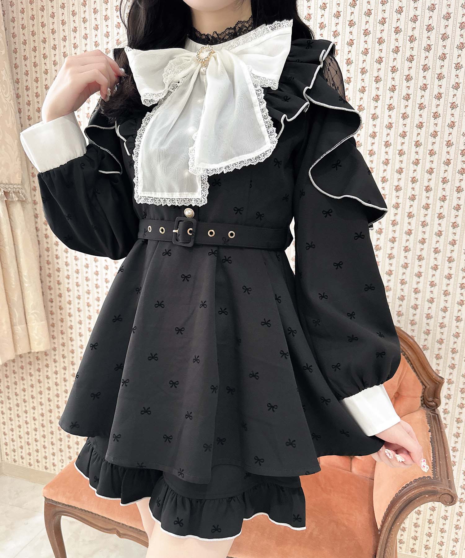 ロジータ ROJITA リボン柄セットアップ （ブラック） ブラック