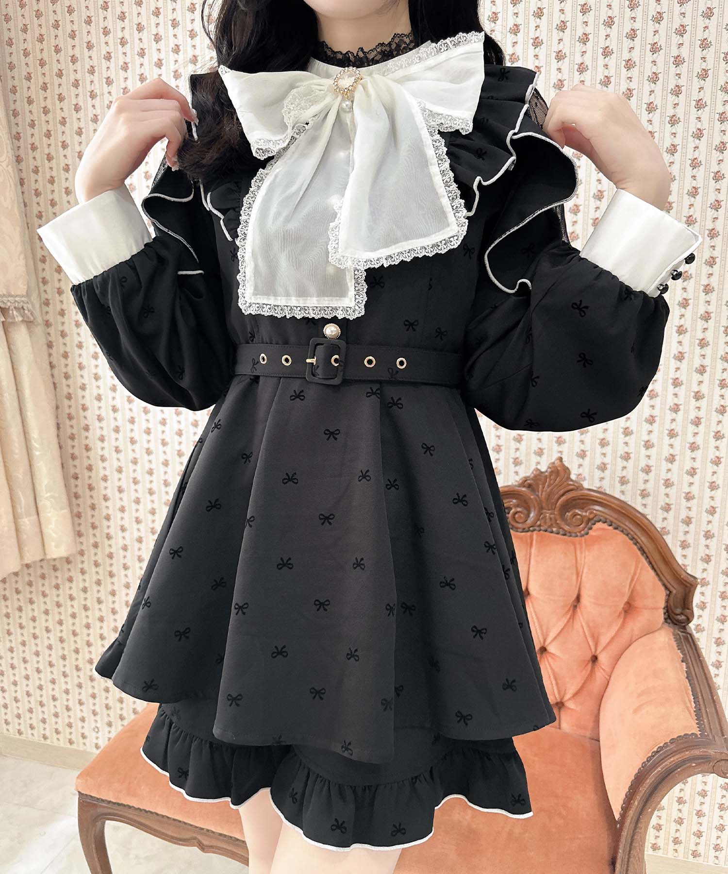 ロジータ ROJITA リボン柄セットアップ （ブラック） ブラック