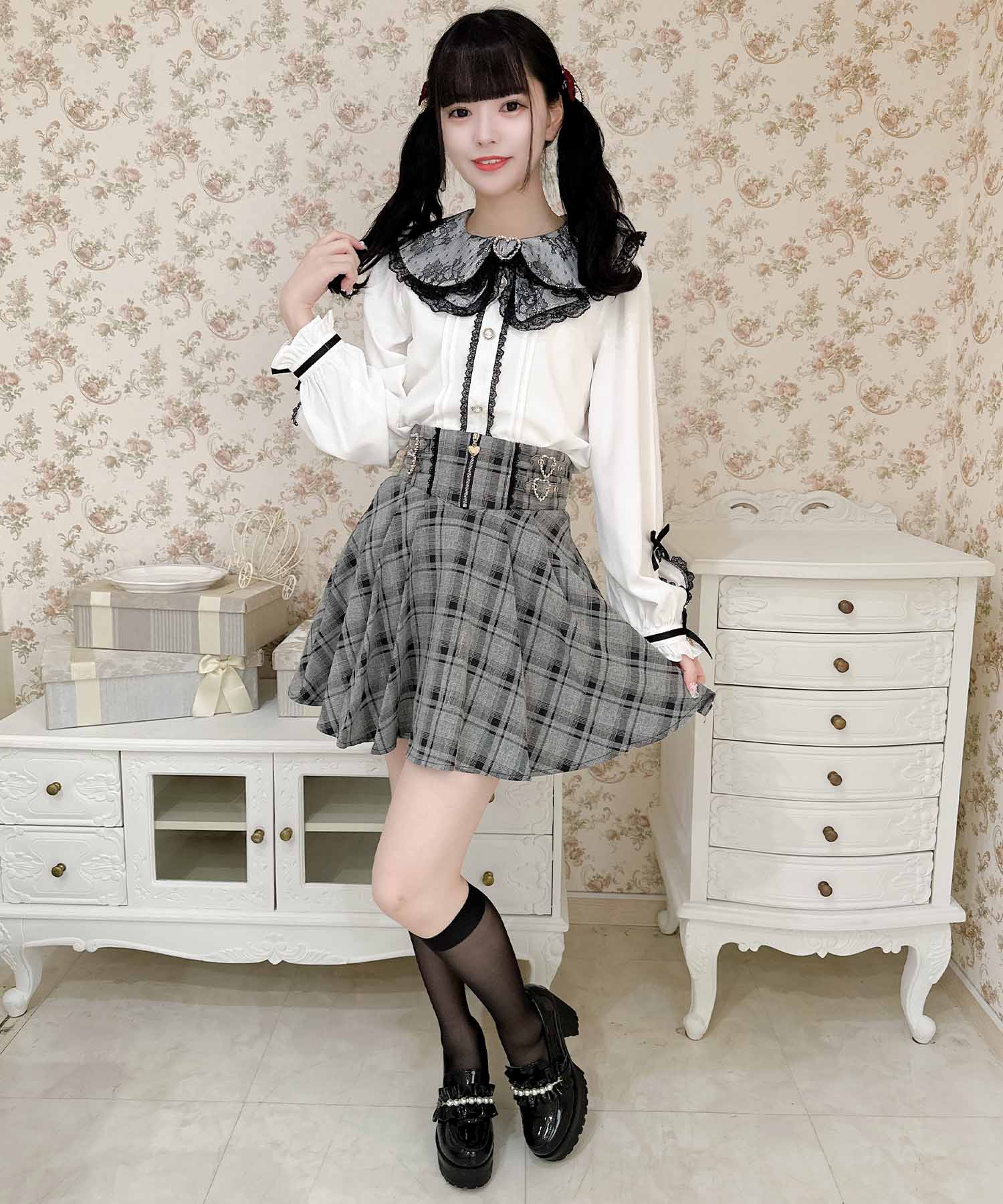 ROJITA ROJITA Zip Design Side Buckle Skirt