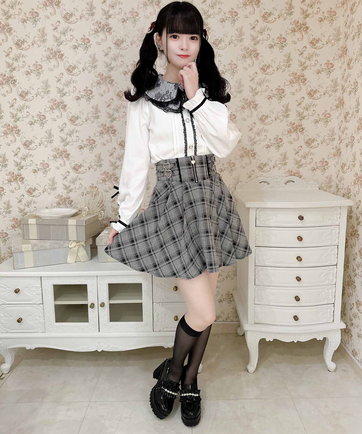 ロジータ ROJITA ジップデザインサイドバックルスカート