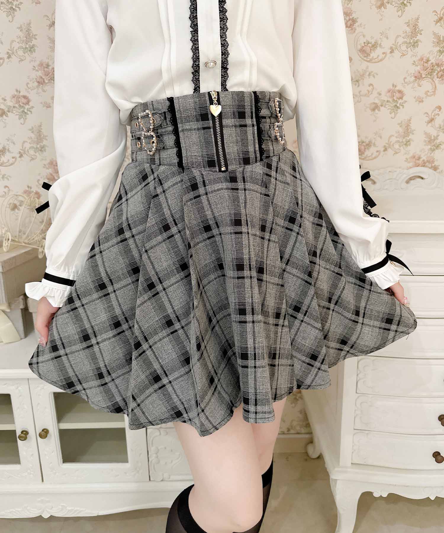 ROJITA ROJITA Zip Design Side Buckle Skirt