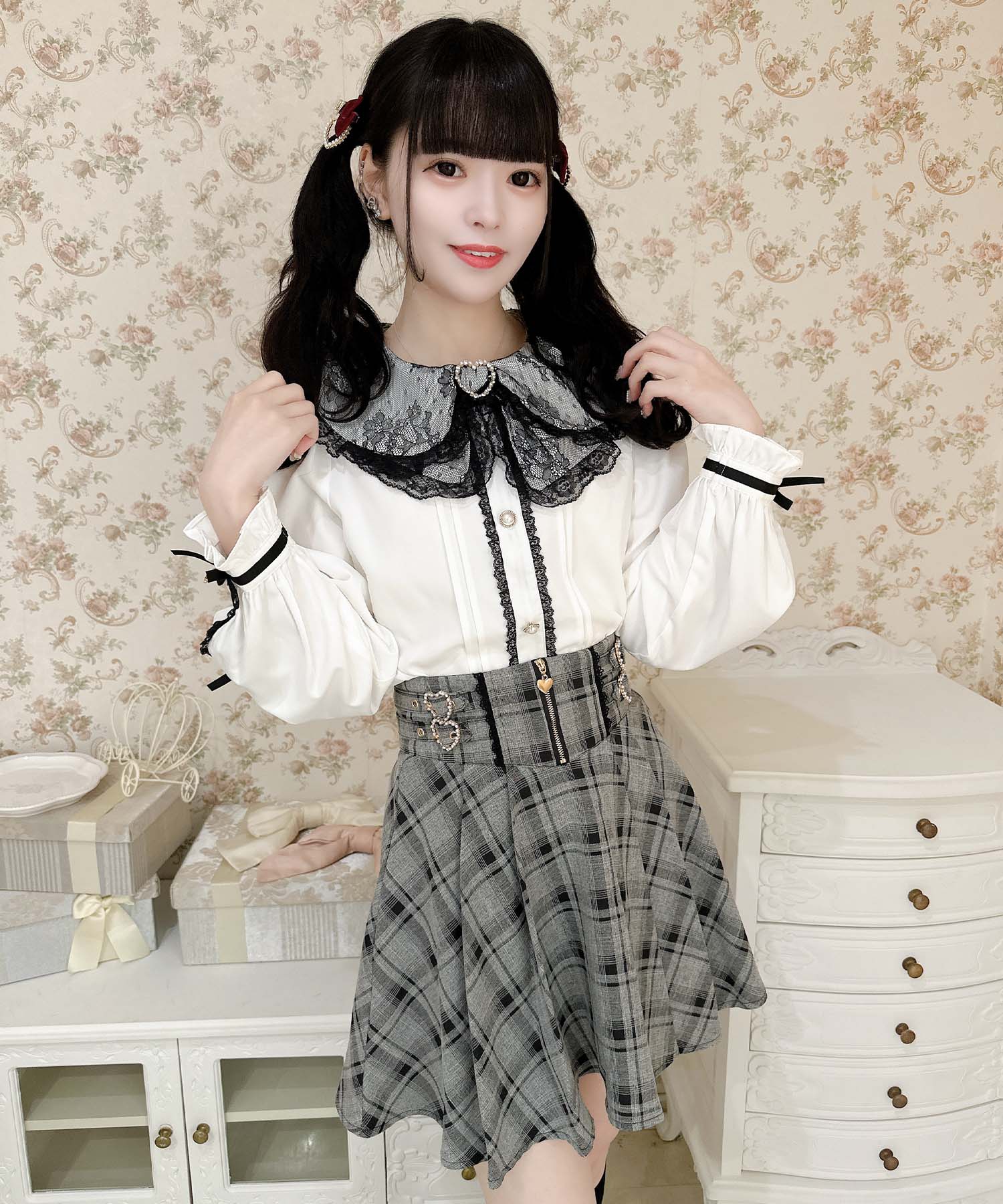 ROJITA ROJITA Zip Design Side Buckle Skirt