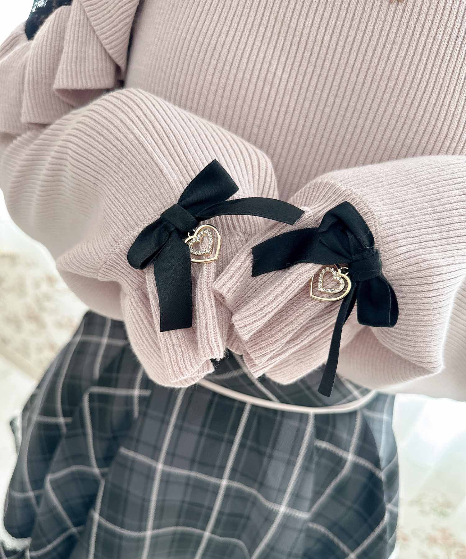 ロジータ ROJITA ネックレス付肩ボリュームフリルニットトップス （ピンク） ピンク