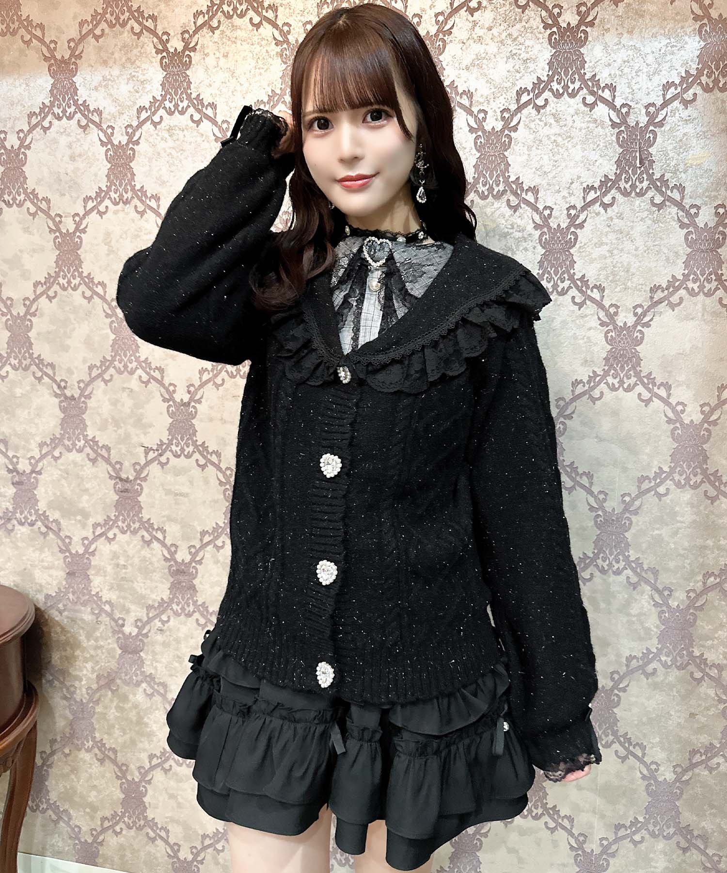 ロジータ ROJITA ハートケーブルセーラーカーディガン