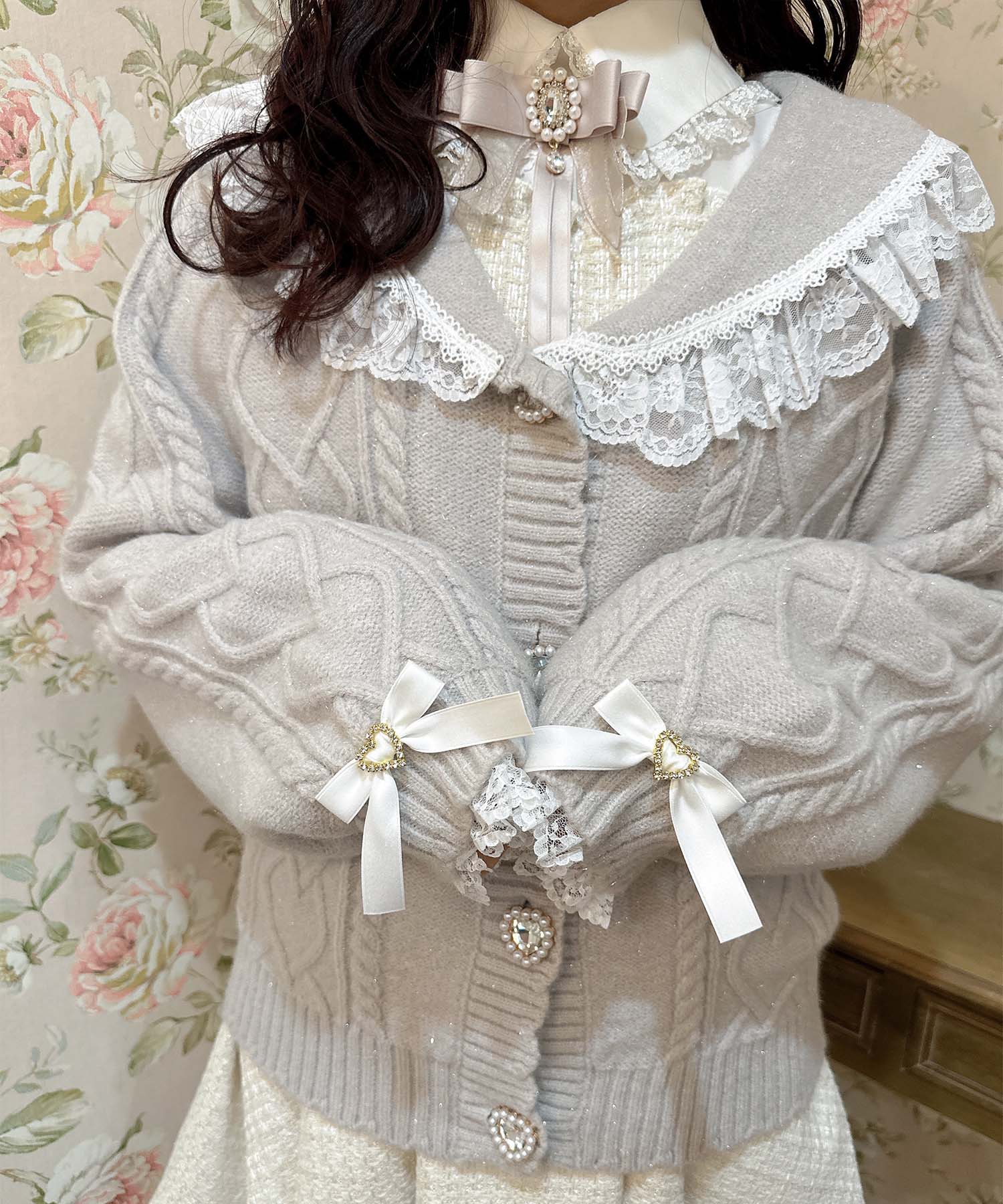 ロジータ ROJITA ハートケーブルセーラーカーディガン