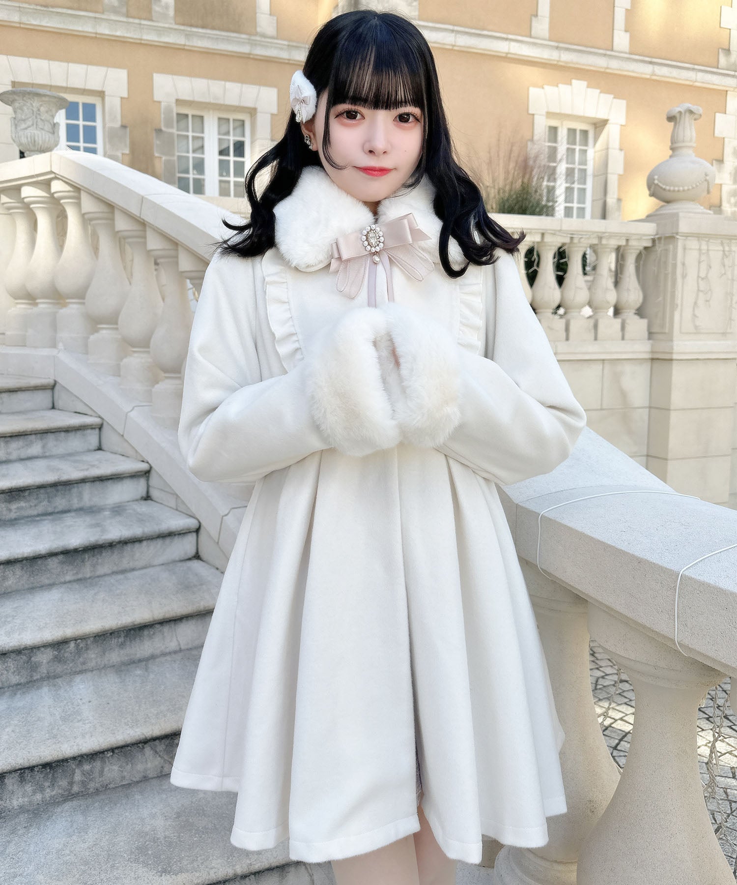 ROJITA ROJITA Dolly Coat with Brooch