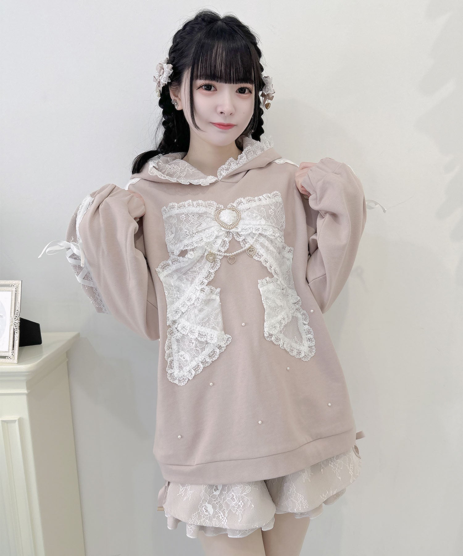 ROJITA ROJITA Ribbon Design Back Fabric Sweat Mini Dress