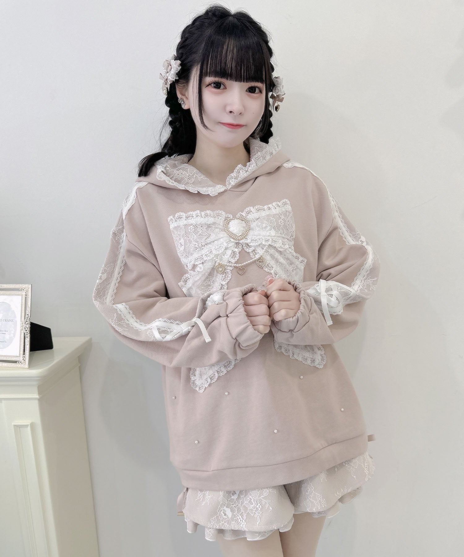 ROJITA ROJITA Ribbon Design Back Fabric Sweat Mini Dress