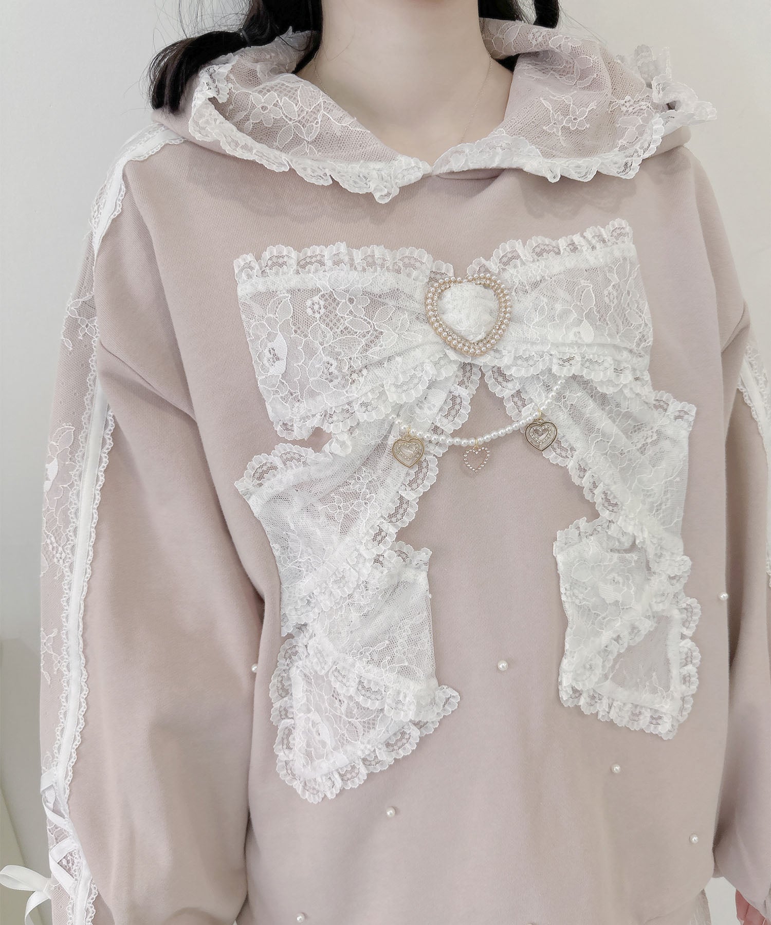 ROJITA ROJITA Ribbon Design Back Fabric Sweat Mini Dress