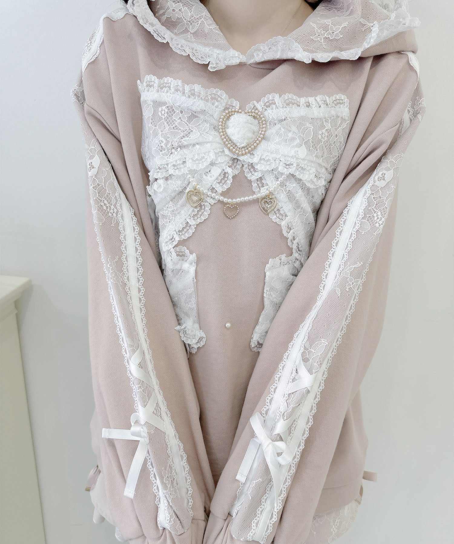 ROJITA ROJITA Ribbon Design Back Fabric Sweat Mini Dress