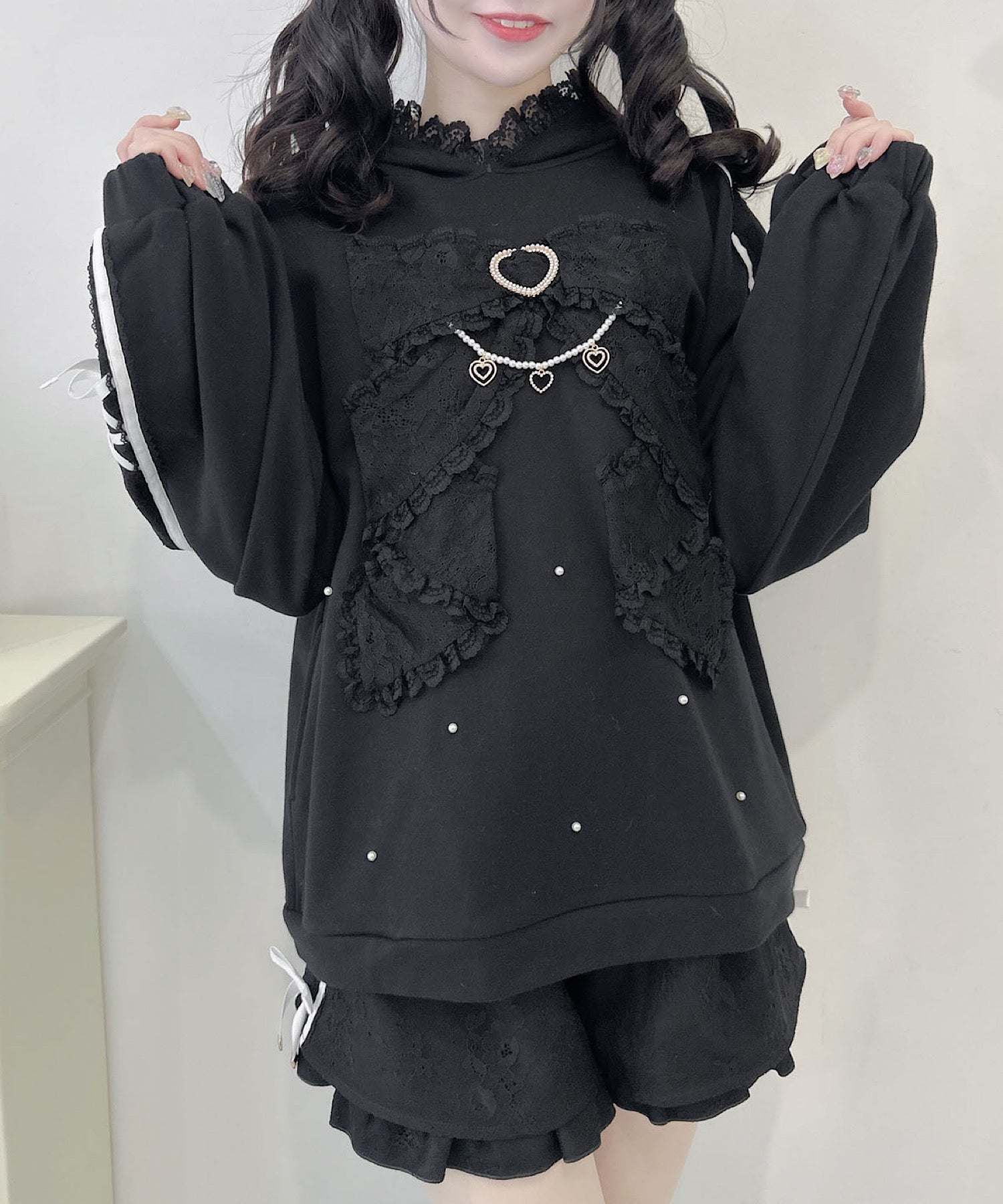 ロジータ ROJITA リボンデザイン裏毛スウェットミニワンピース