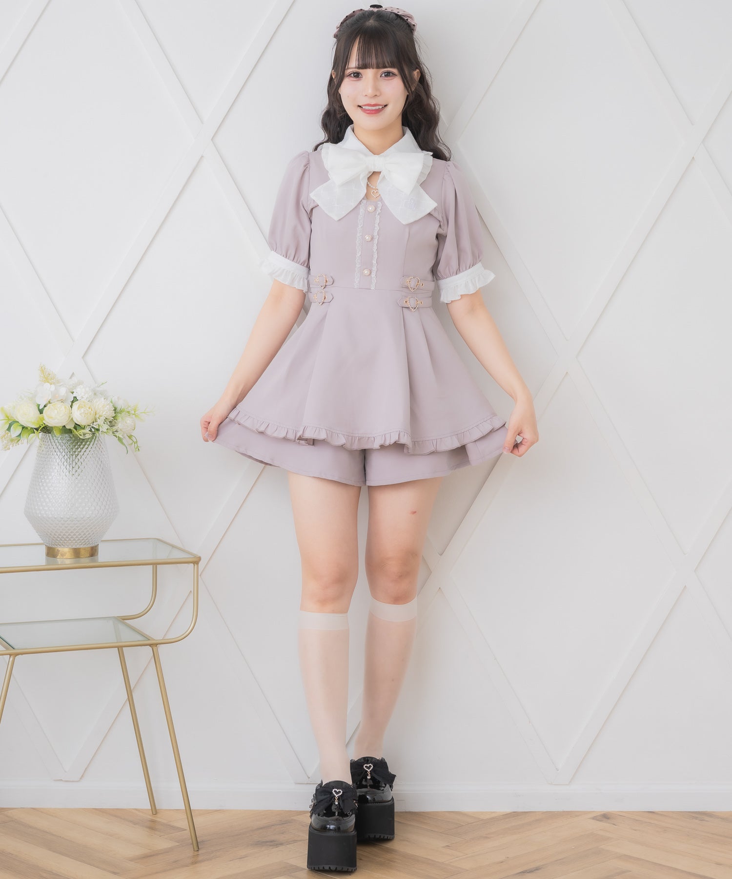 ロジータ ROJITA リボンロゴ入りサイドバックルセットアップ （ピンク） ピンク