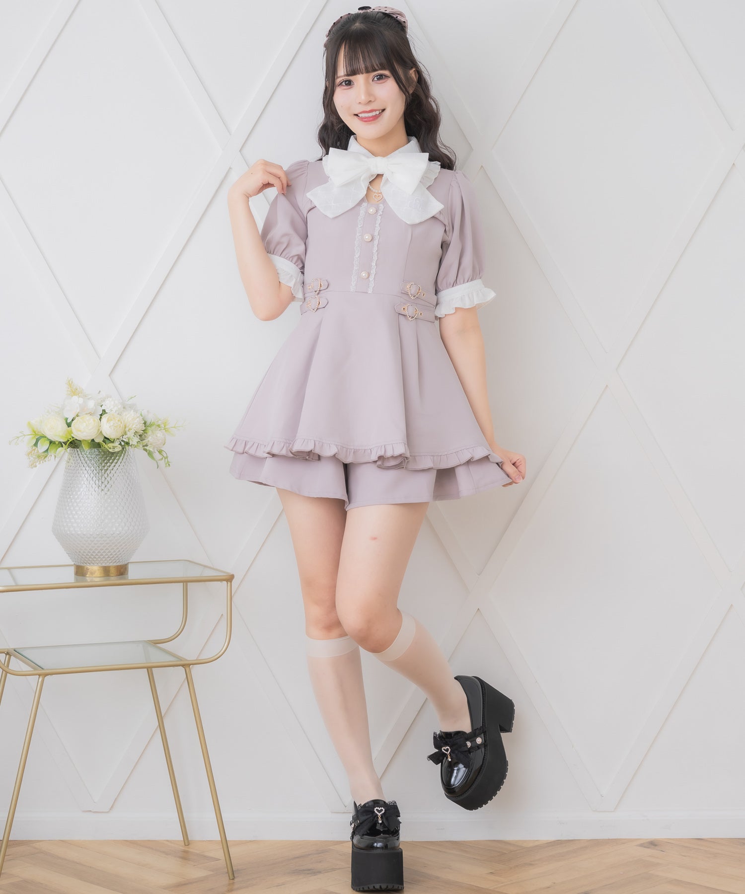 ロジータ ROJITA リボンロゴ入りサイドバックルセットアップ （ピンク） ピンク
