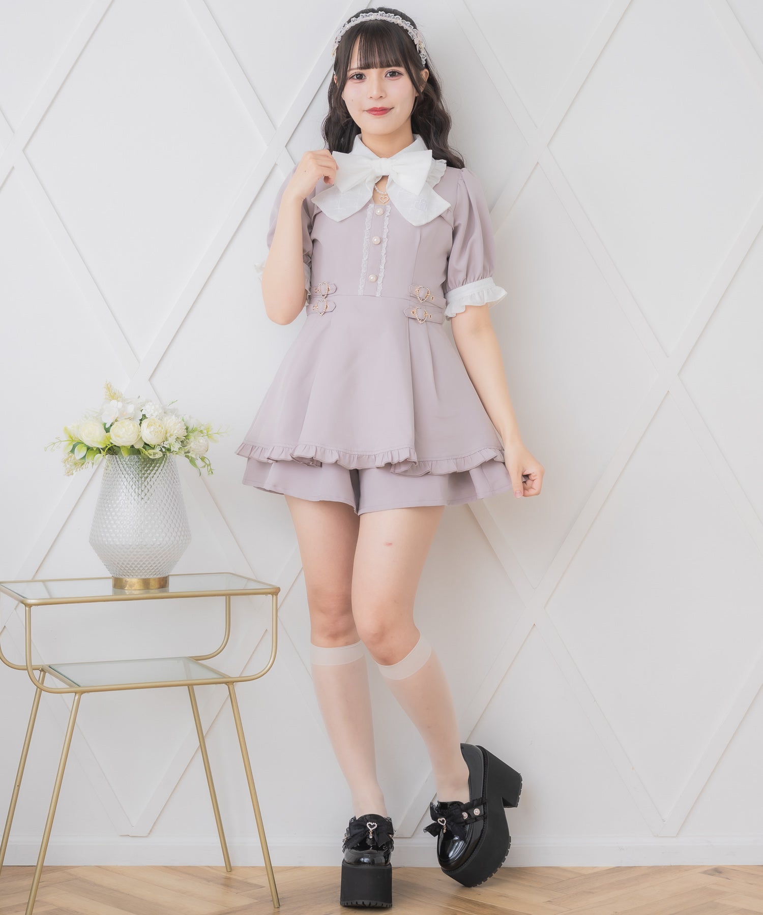 ロジータ ROJITA リボンロゴ入りサイドバックルセットアップ （ピンク） ピンク