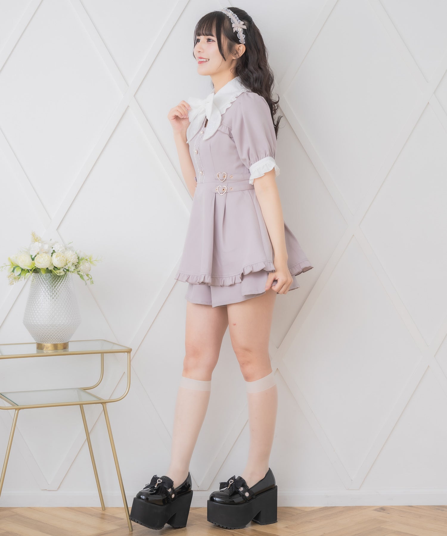 ロジータ ROJITA リボンロゴ入りサイドバックルセットアップ （ピンク） ピンク
