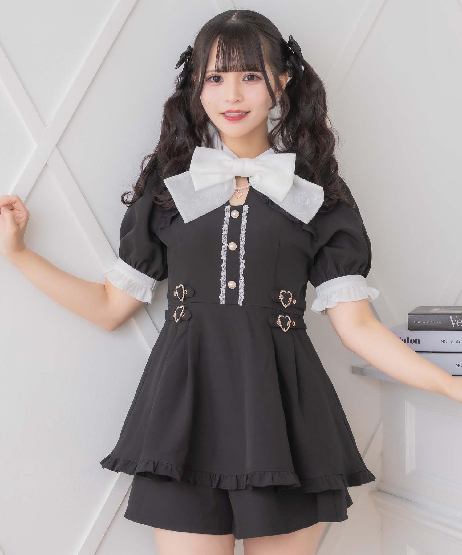 ロジータ ROJITA リボンロゴ入りサイドバックルセットアップ （ブラック） ブラック