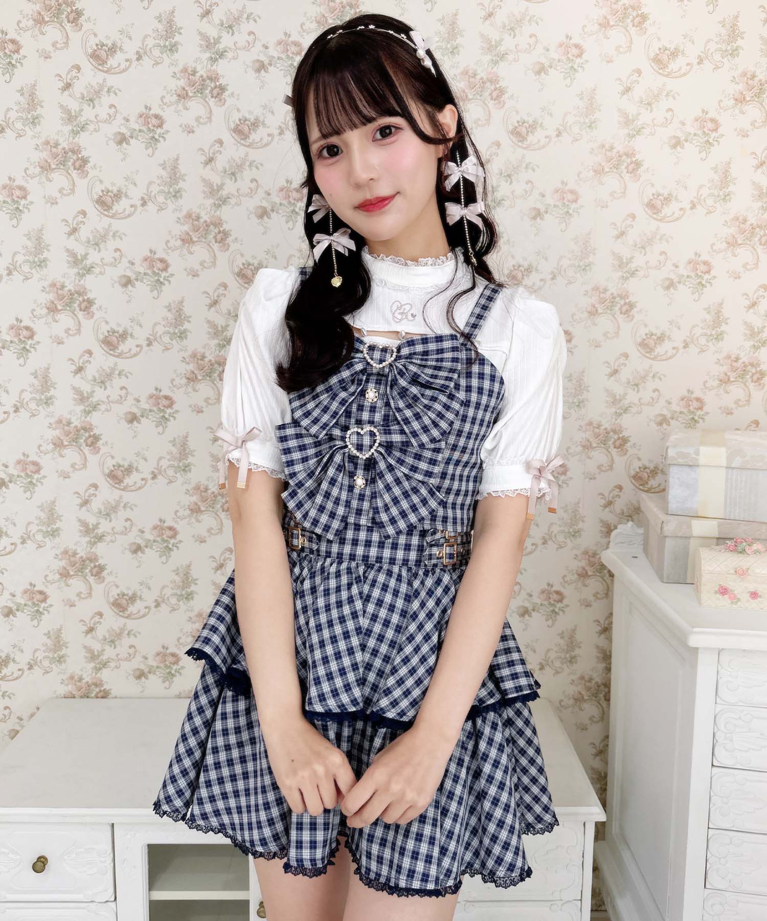 ロジータ ROJITA ダブルリボンビスチェスカートセット （ネイビー） ネイビー