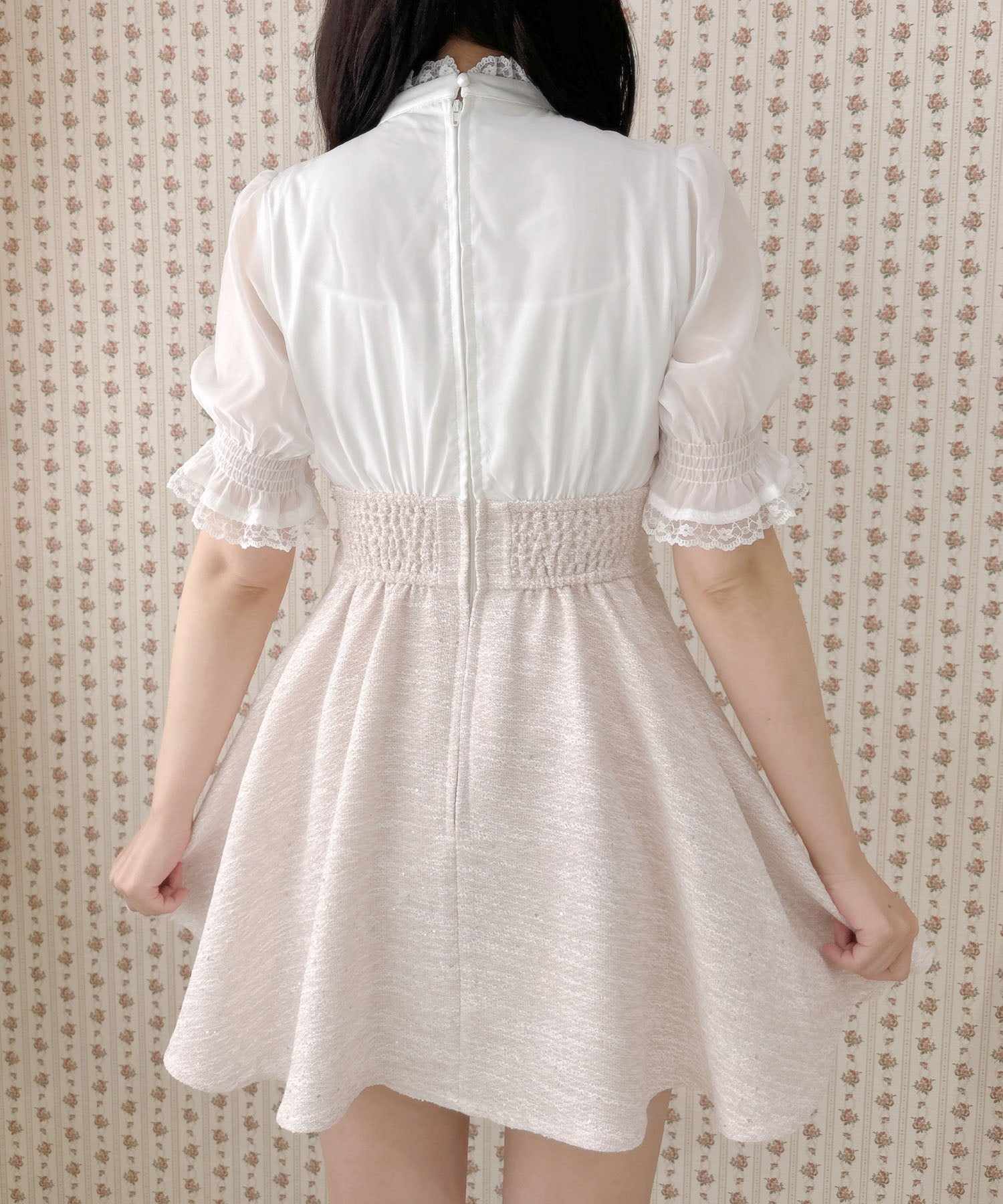 ロジータ ROJITA レーシーリボンツイードドッキングワンピース （ピンク） ピンク