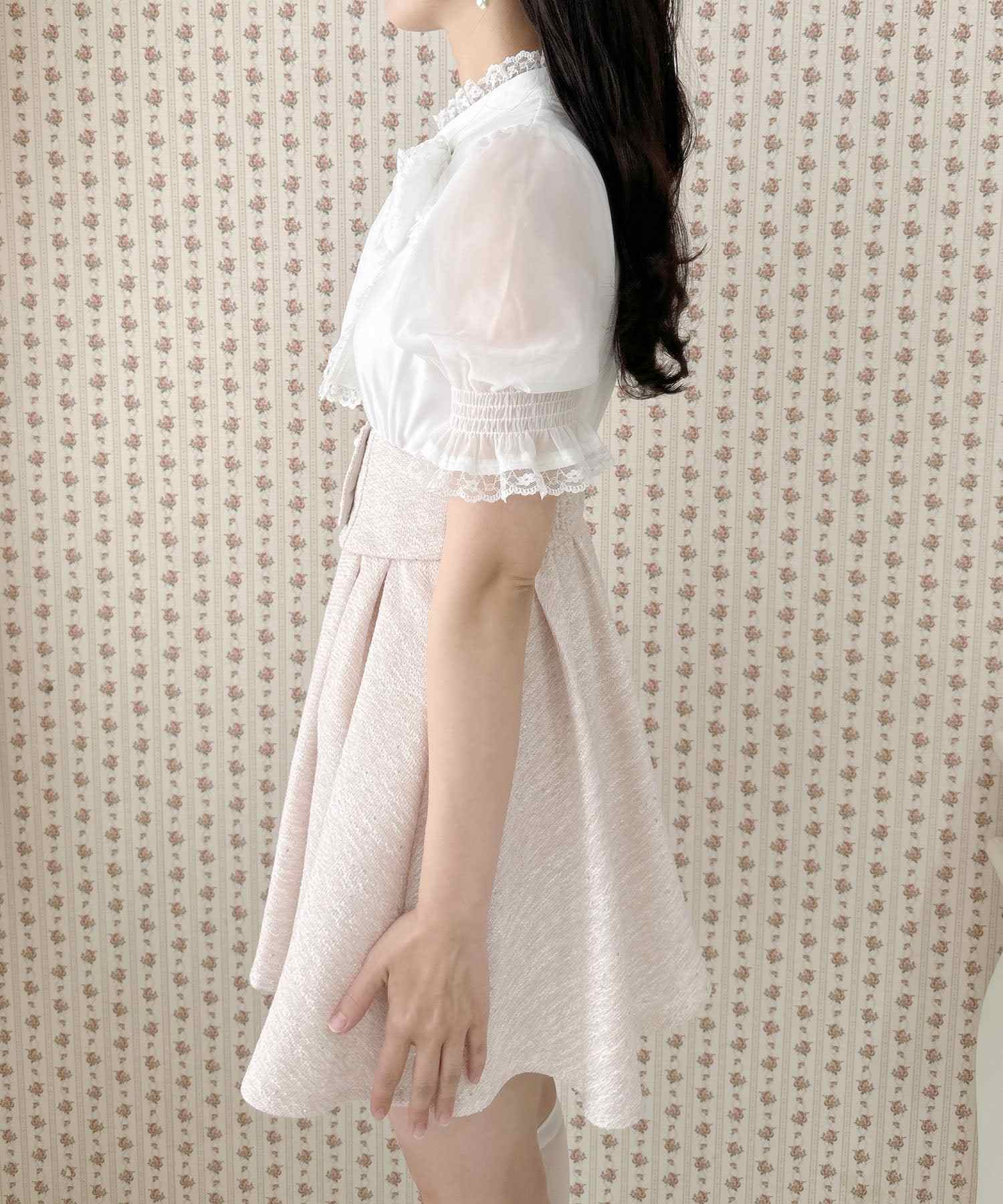 ロジータ ROJITA レーシーリボンツイードドッキングワンピース （ピンク） ピンク