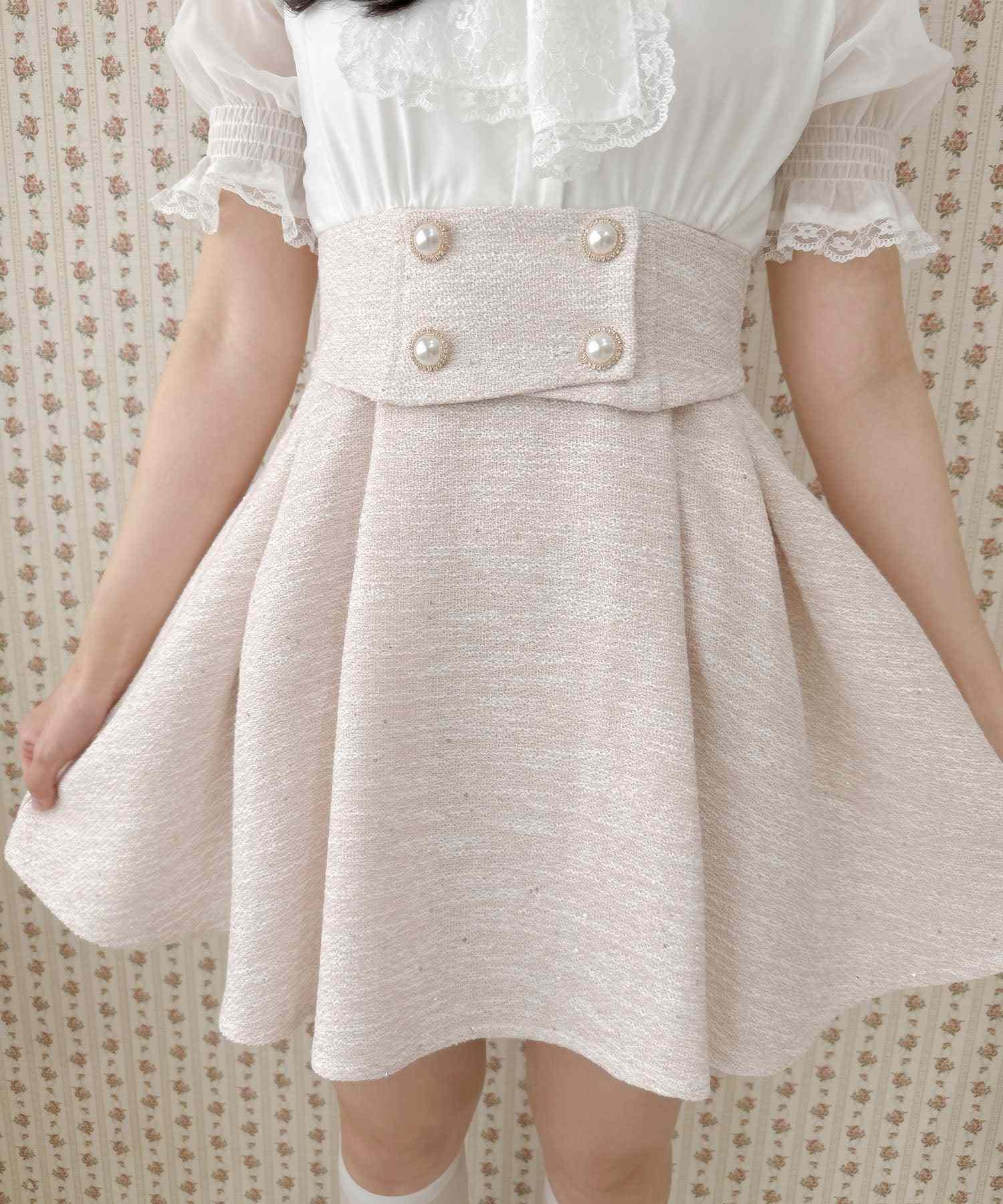 ロジータ ROJITA レーシーリボンツイードドッキングワンピース （ピンク） ピンク