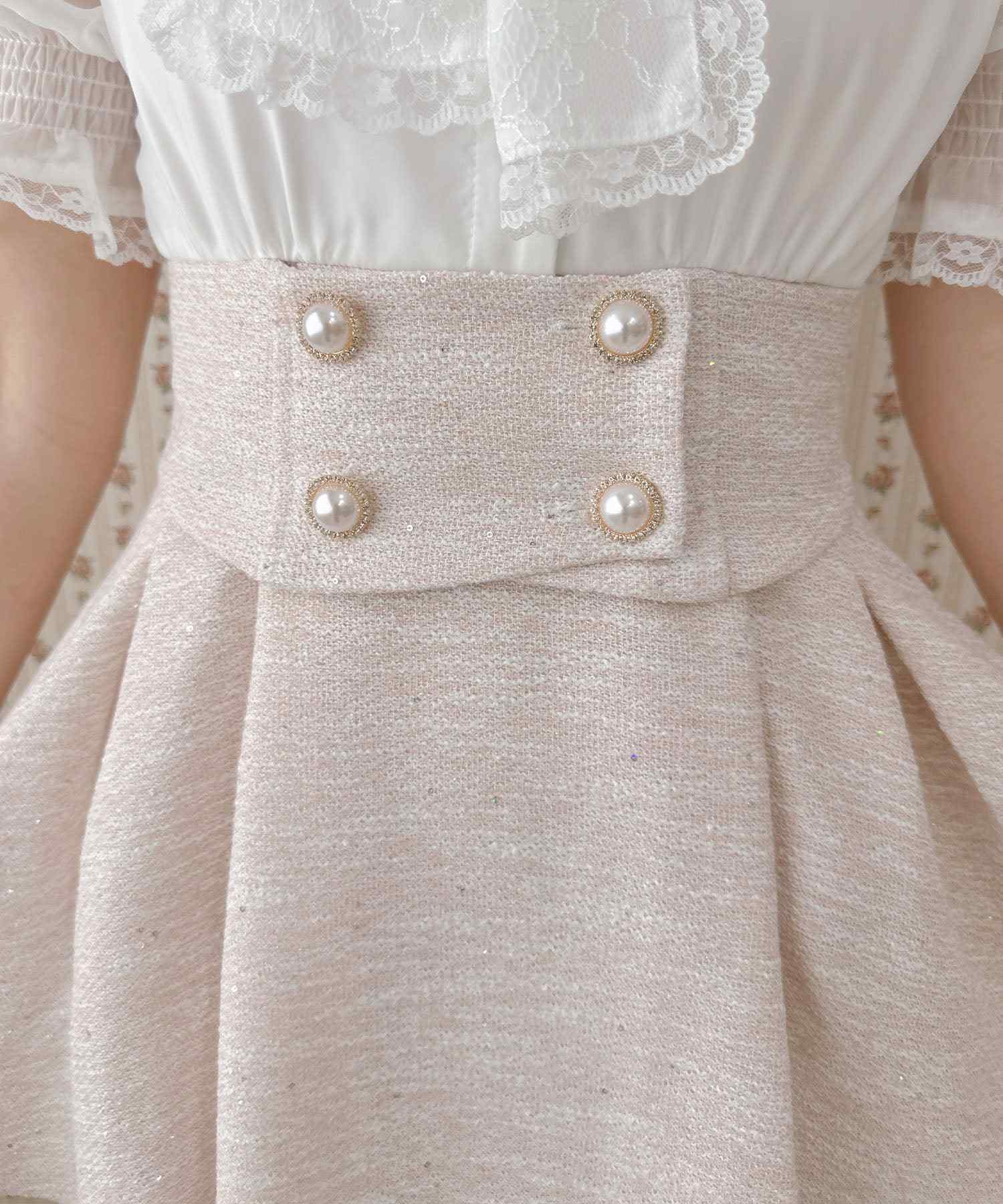 ロジータ ROJITA レーシーリボンツイードドッキングワンピース （ピンク） ピンク