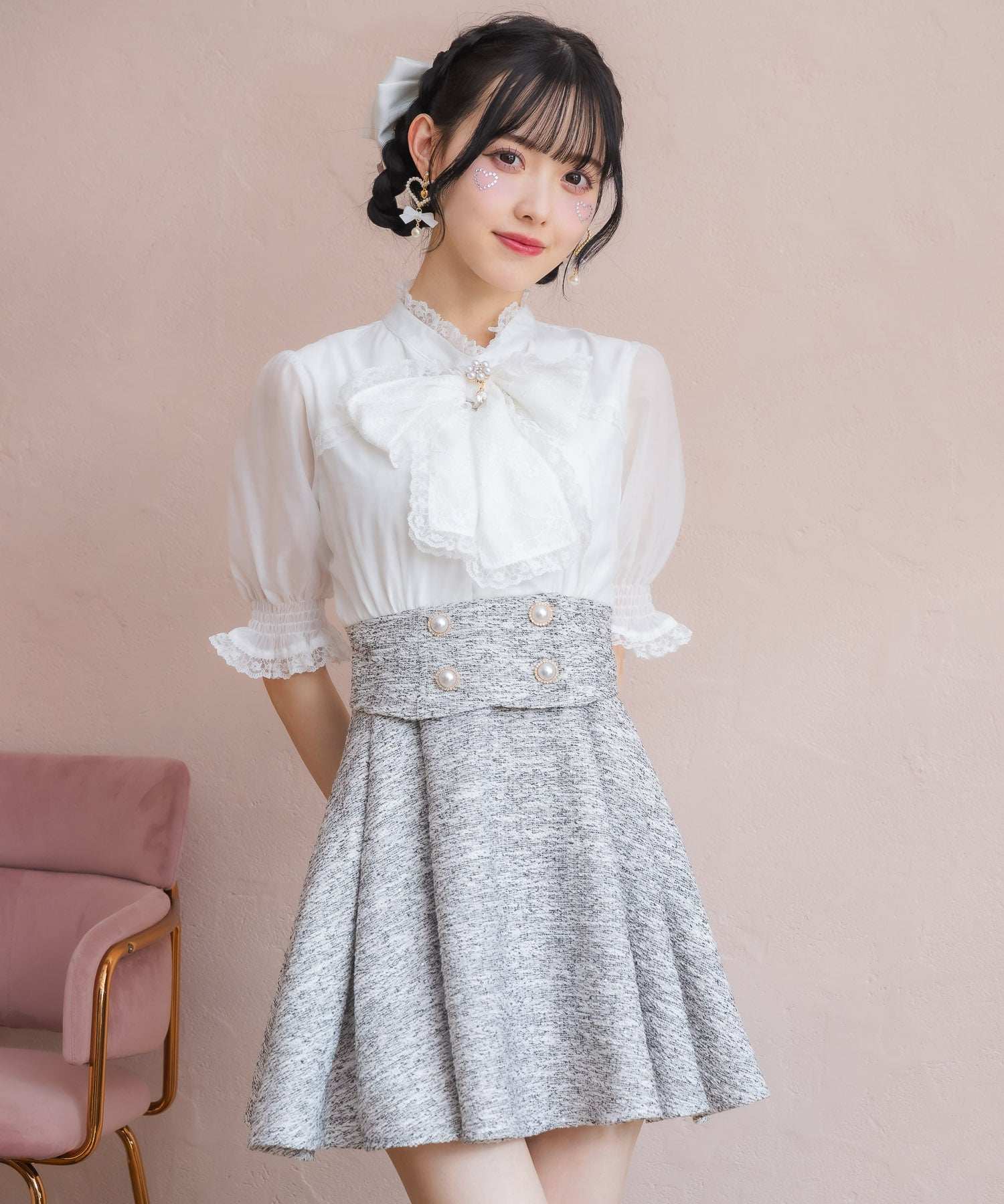 ロジータ ROJITA レーシーリボンツイードドッキングワンピース （ブラック） ブラック