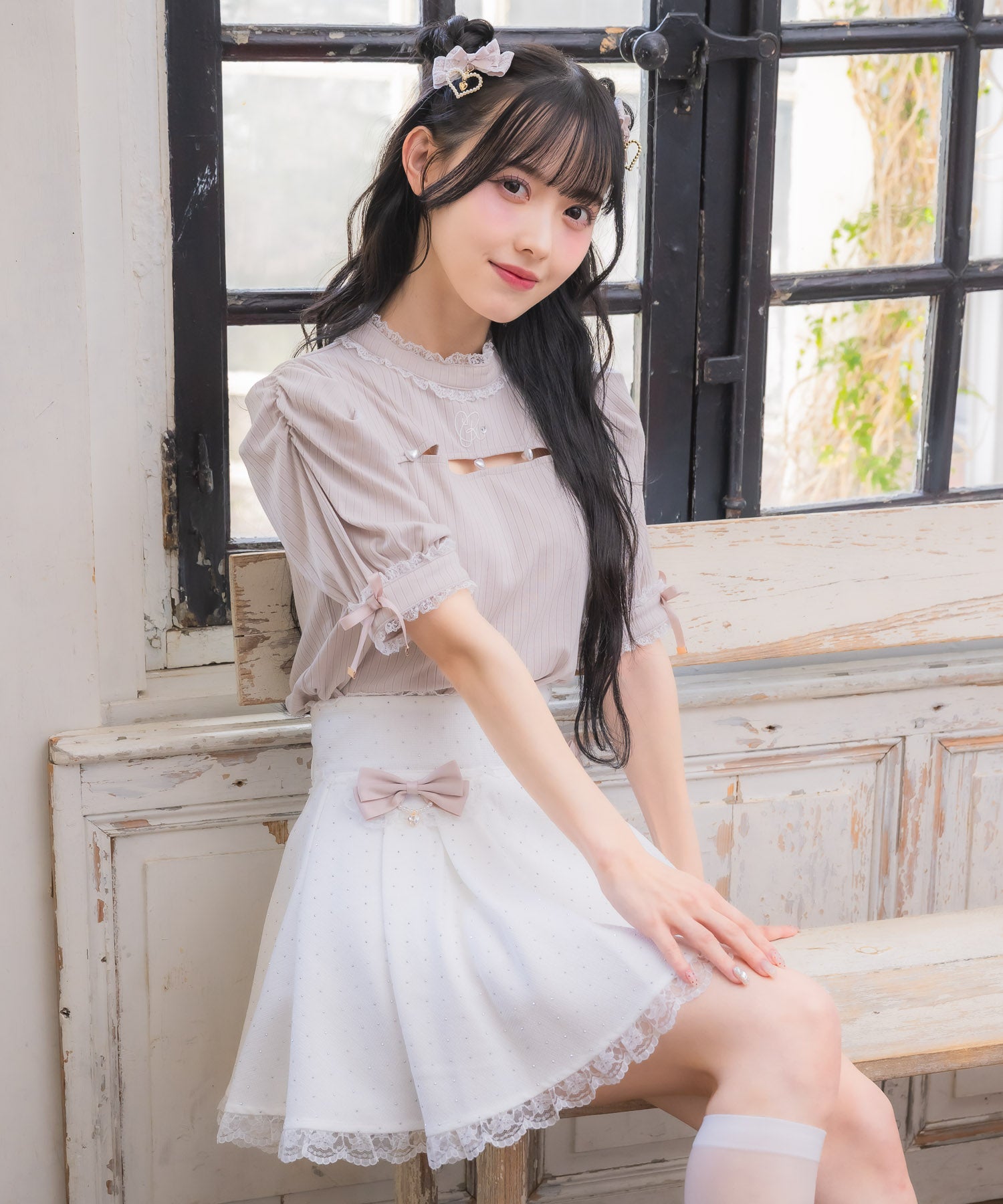 ロジータ ROJITA リボン付キラキラスカパン （ホワイト） ホワイト