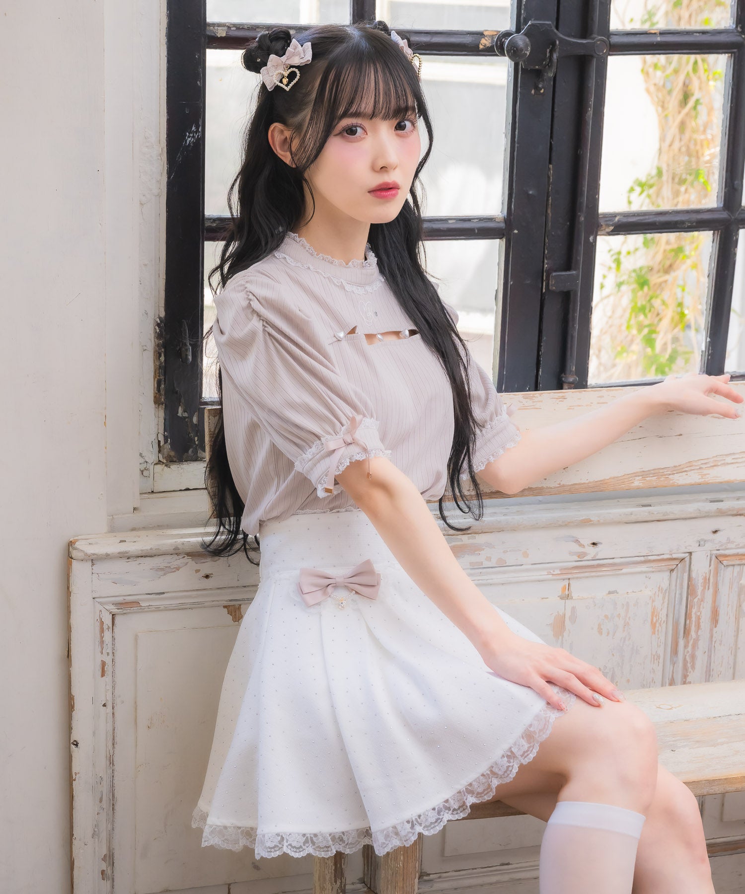 ロジータ ROJITA リボン付キラキラスカパン （ホワイト） ホワイト