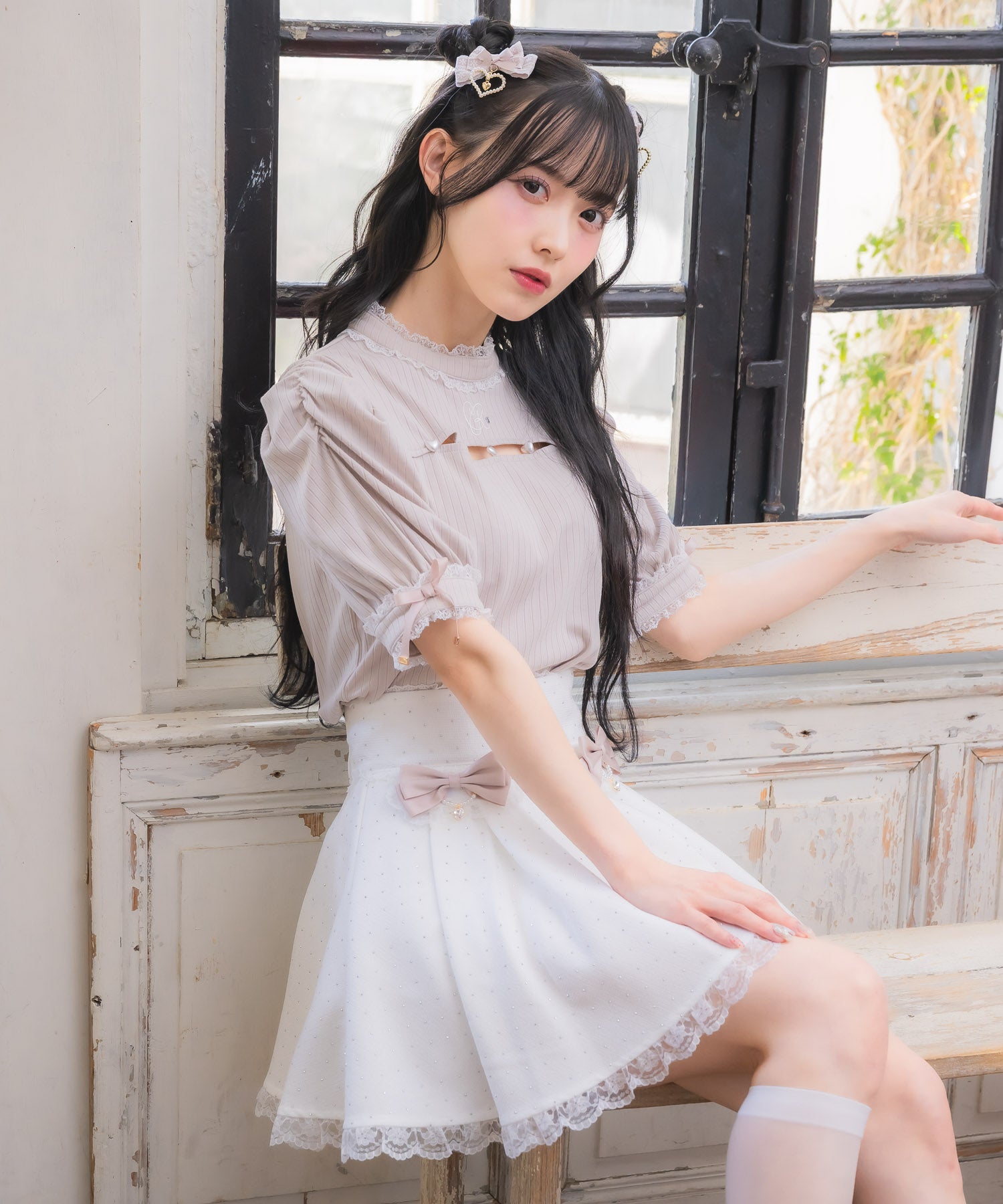 ロジータ ROJITA リボン付キラキラスカパン （ホワイト） ホワイト