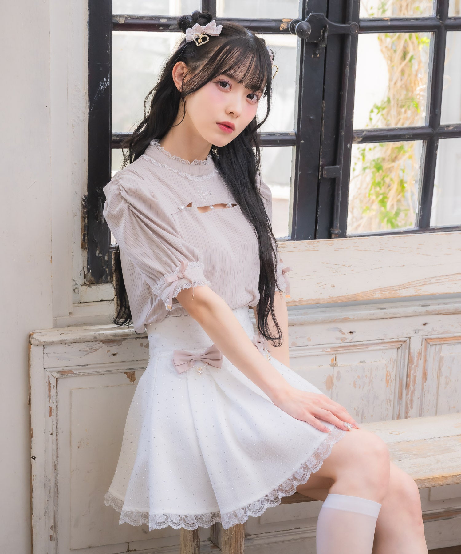 ロジータ ROJITA リボン付キラキラスカパン （ホワイト） ホワイト