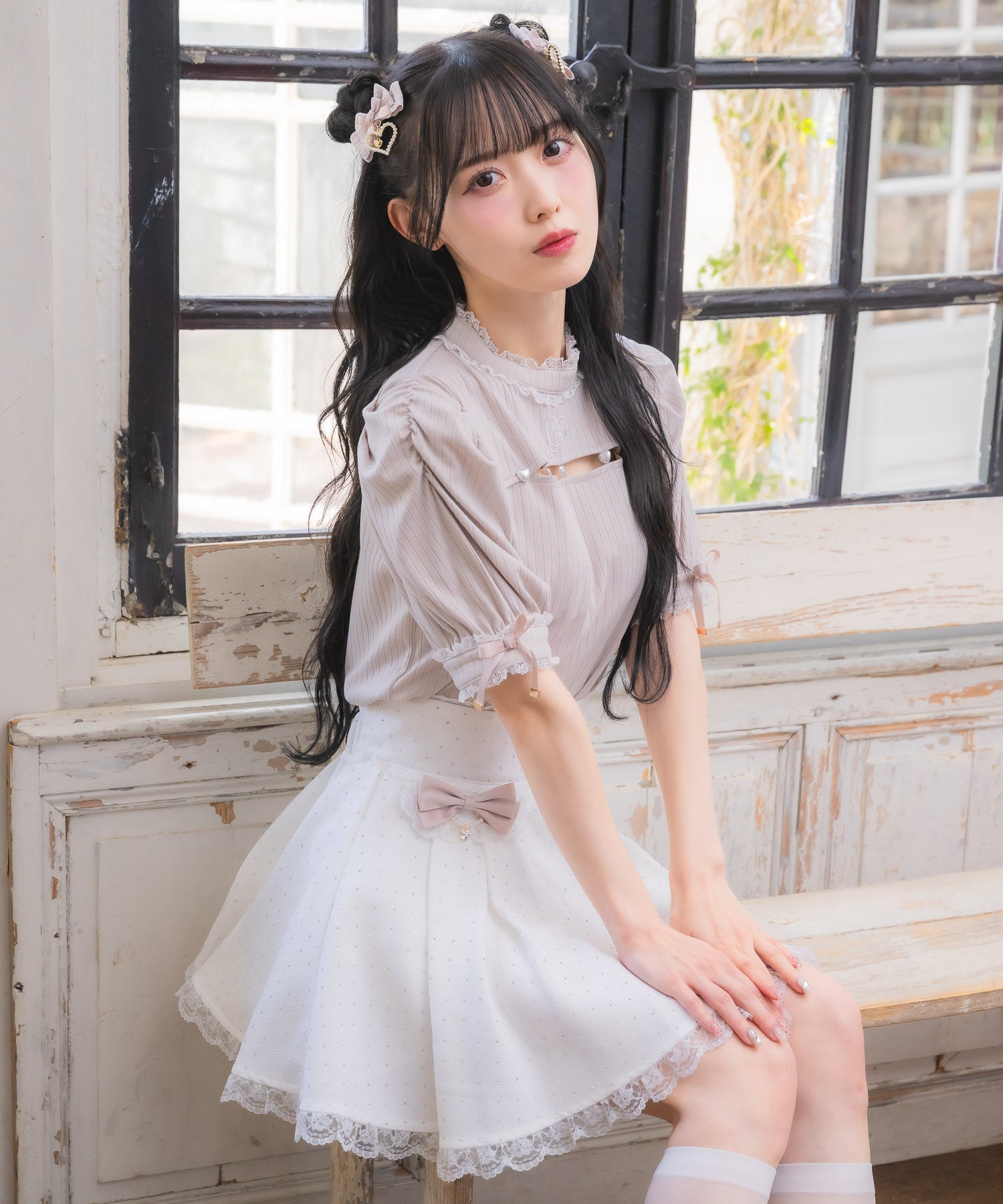 ロジータ ROJITA リボン付キラキラスカパン （ホワイト） ホワイト
