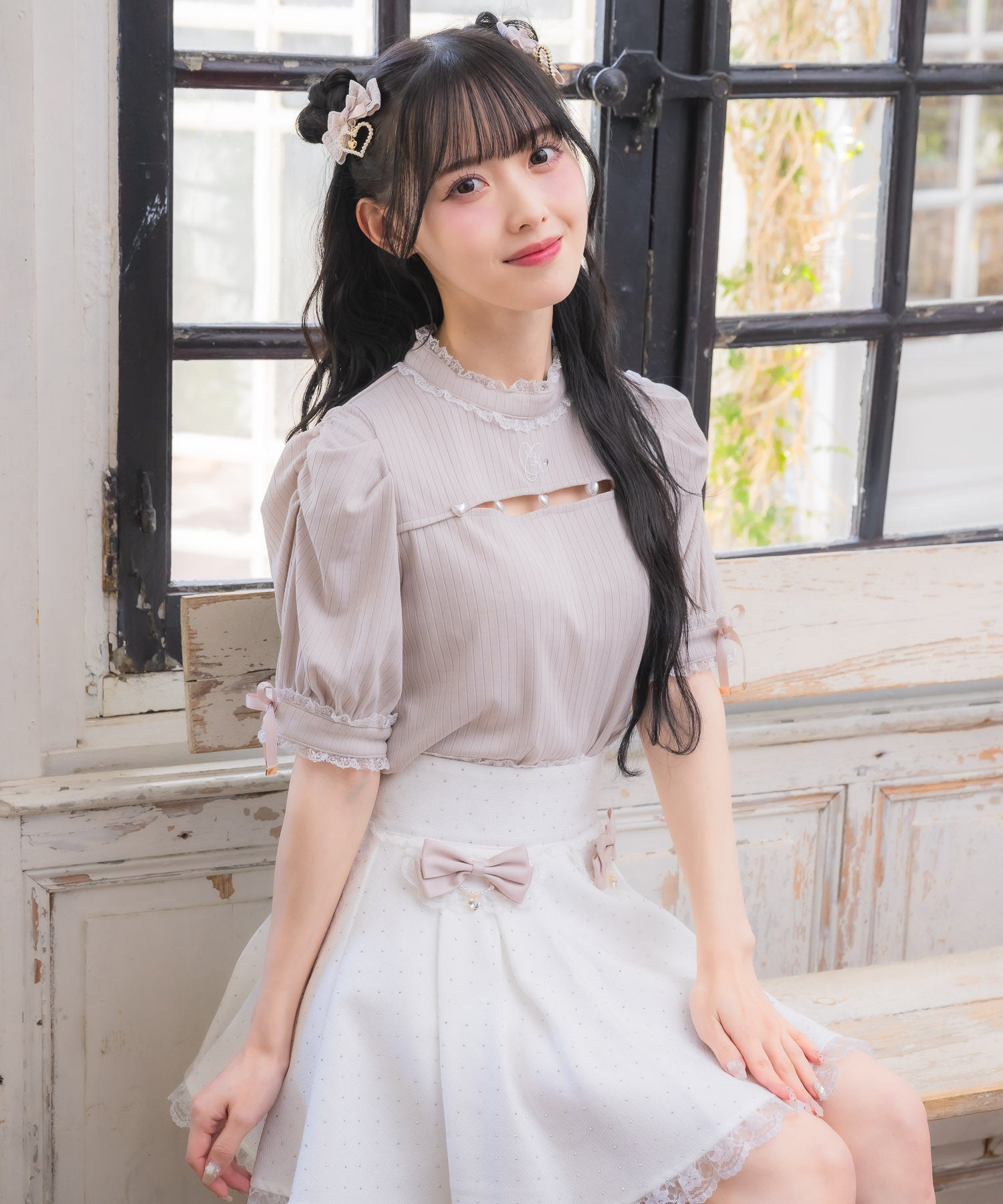 ロジータ ROJITA リボン付キラキラスカパン （ホワイト） ホワイト