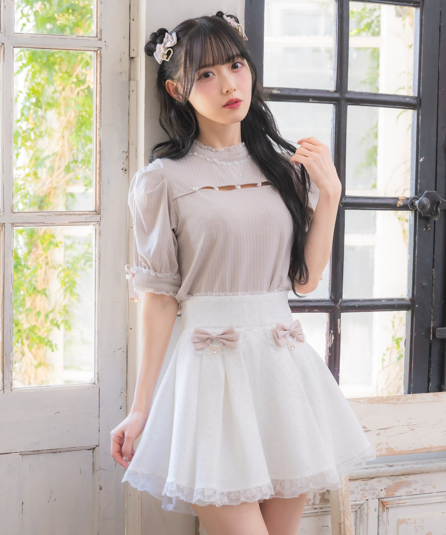 ロジータ ROJITA リボン付キラキラスカパン （ホワイト） ホワイト
