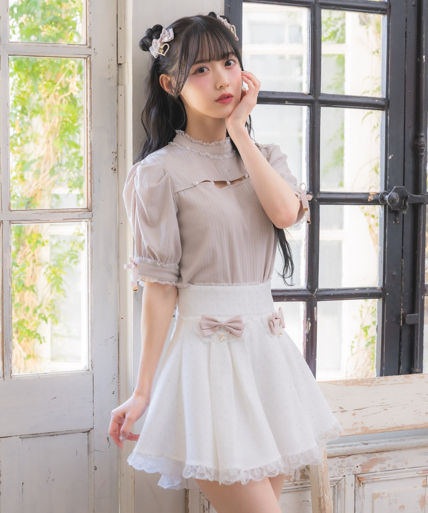 ロジータ ROJITA リボン付キラキラスカパン （ホワイト） ホワイト