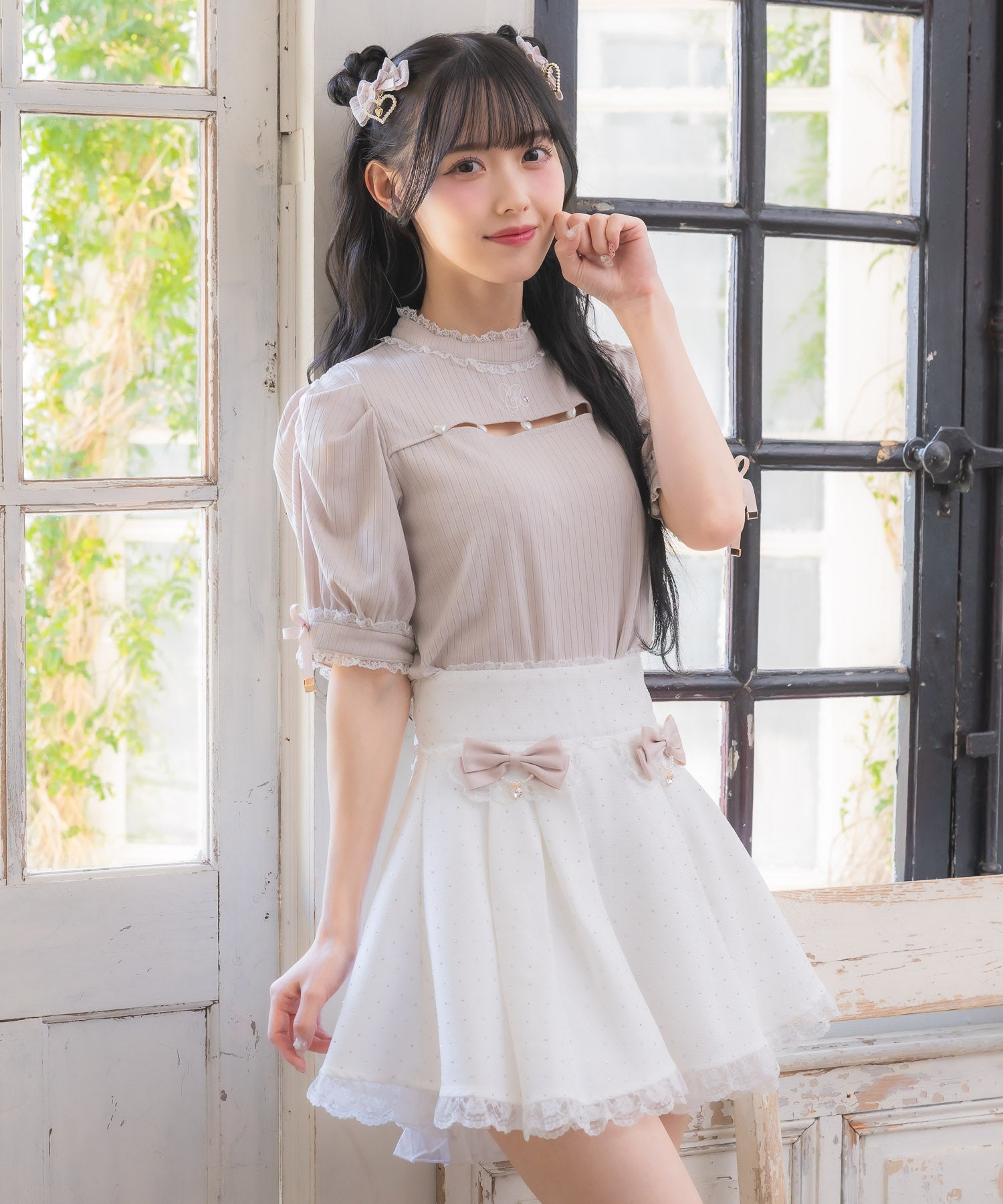 ロジータ ROJITA リボン付キラキラスカパン （ホワイト） ホワイト