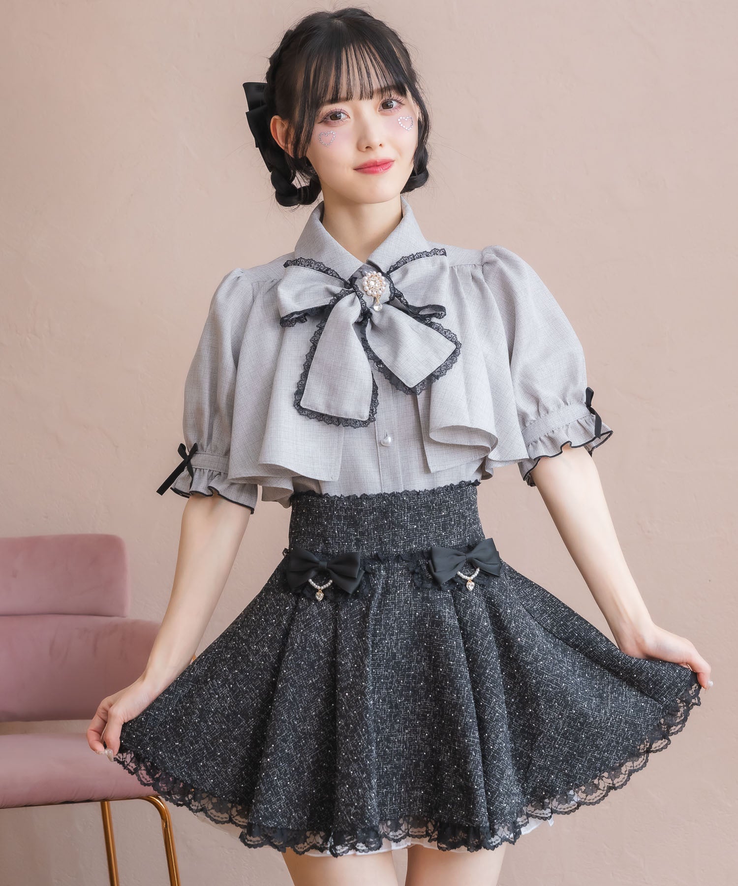 ロジータ ROJITA リボン付キラキラスカパン （ブラック） ブラック