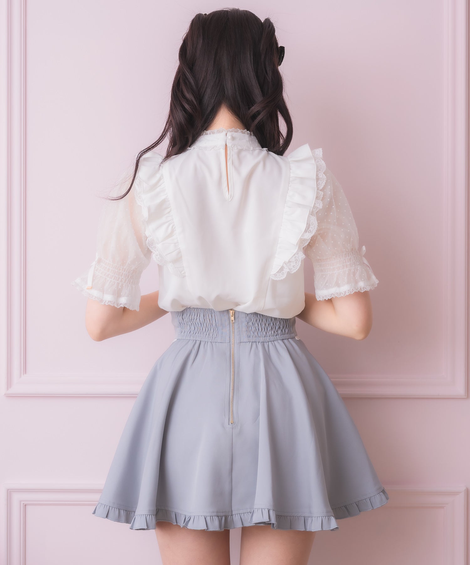 ロジータ ROJITA 裾フリルフレアスカート （ブルー） ブルー