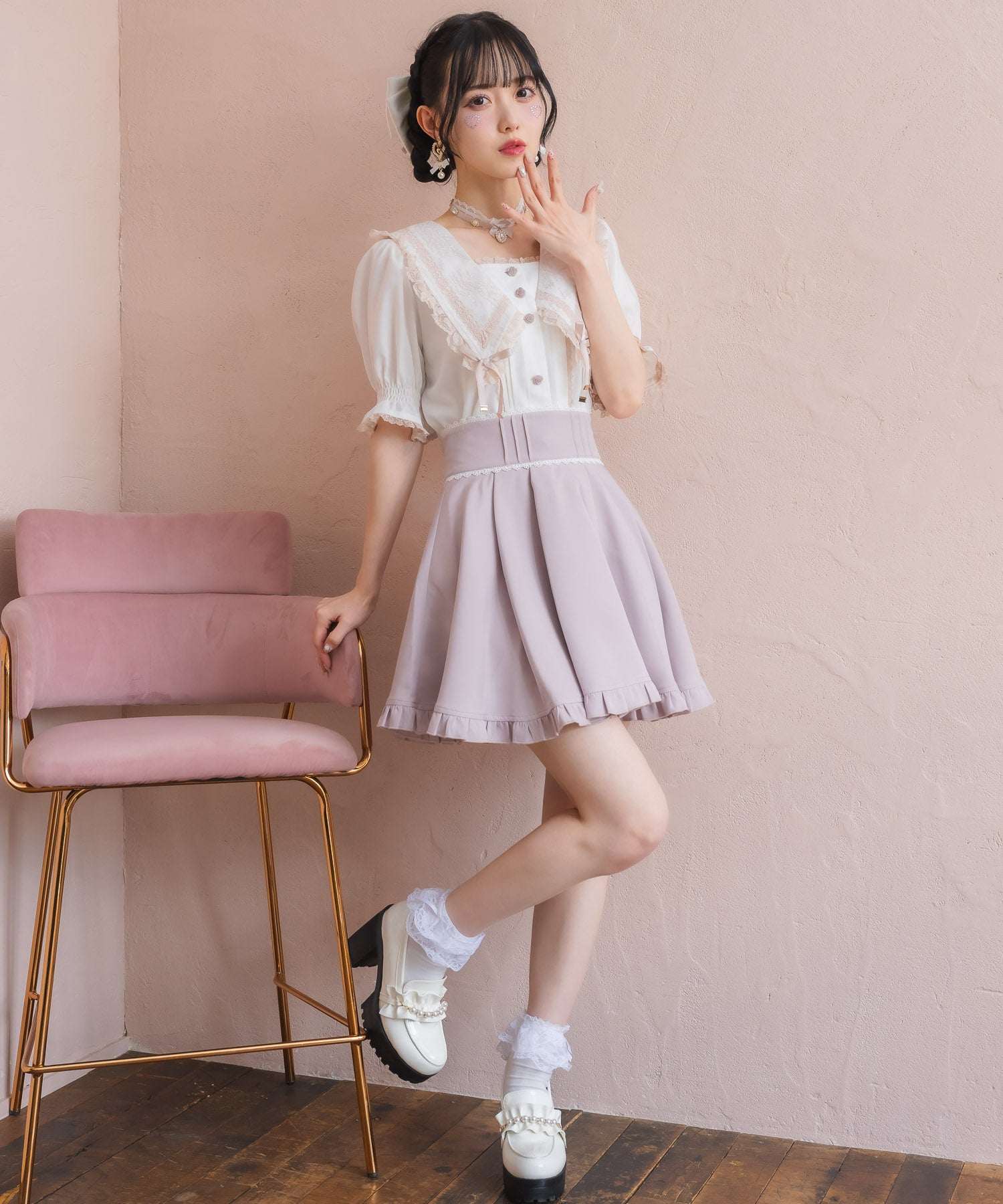 ロジータ ROJITA 裾フリルフレアスカート （ピンク） ピンク