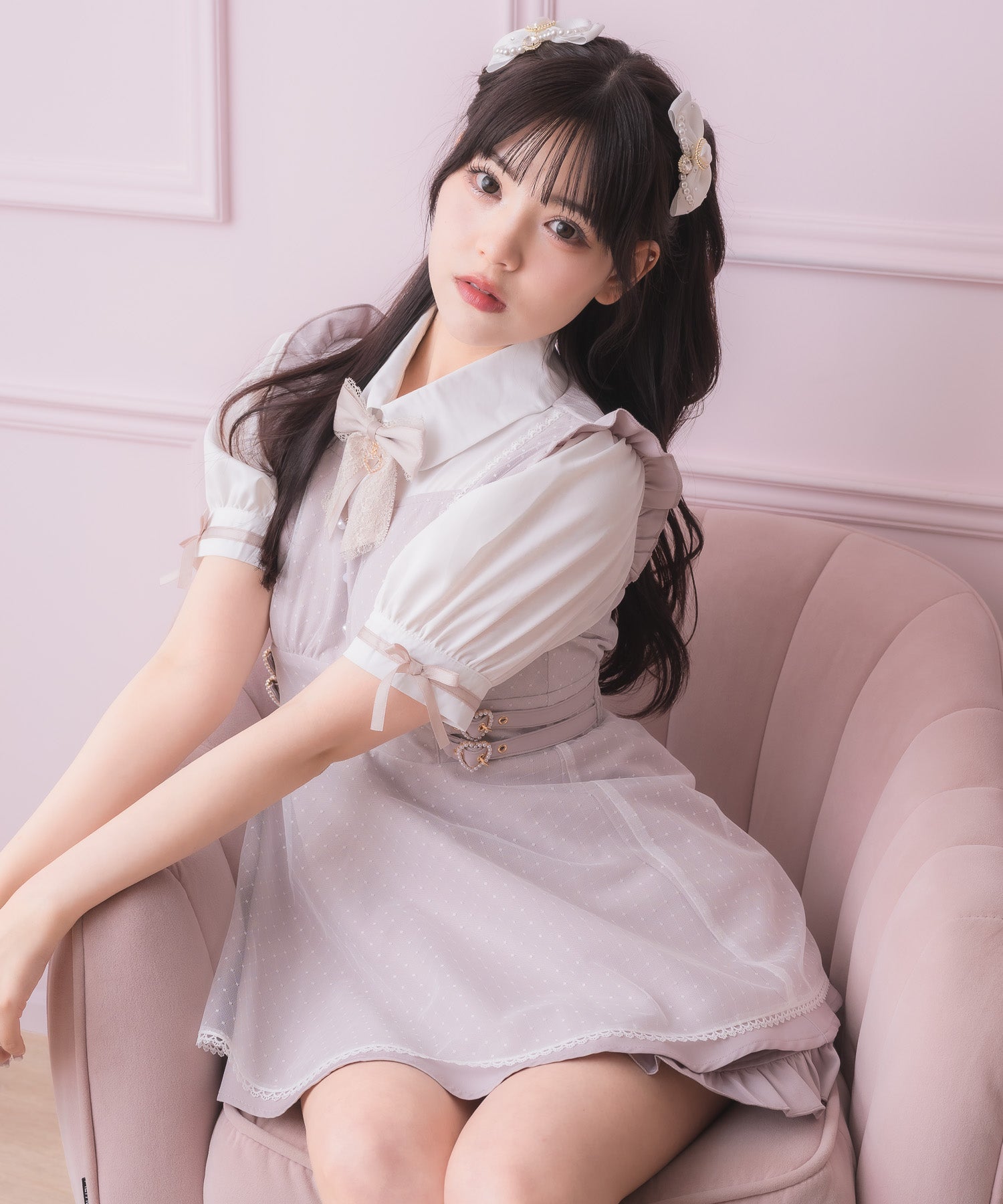 ロジータ ROJITA チュールレイヤードデザインセットアップ （ピンク） ピンク