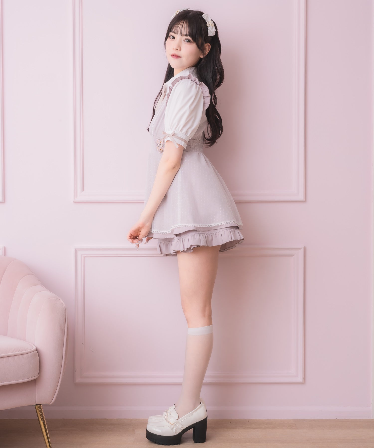 ロジータ ROJITA チュールレイヤードデザインセットアップ （ピンク） ピンク