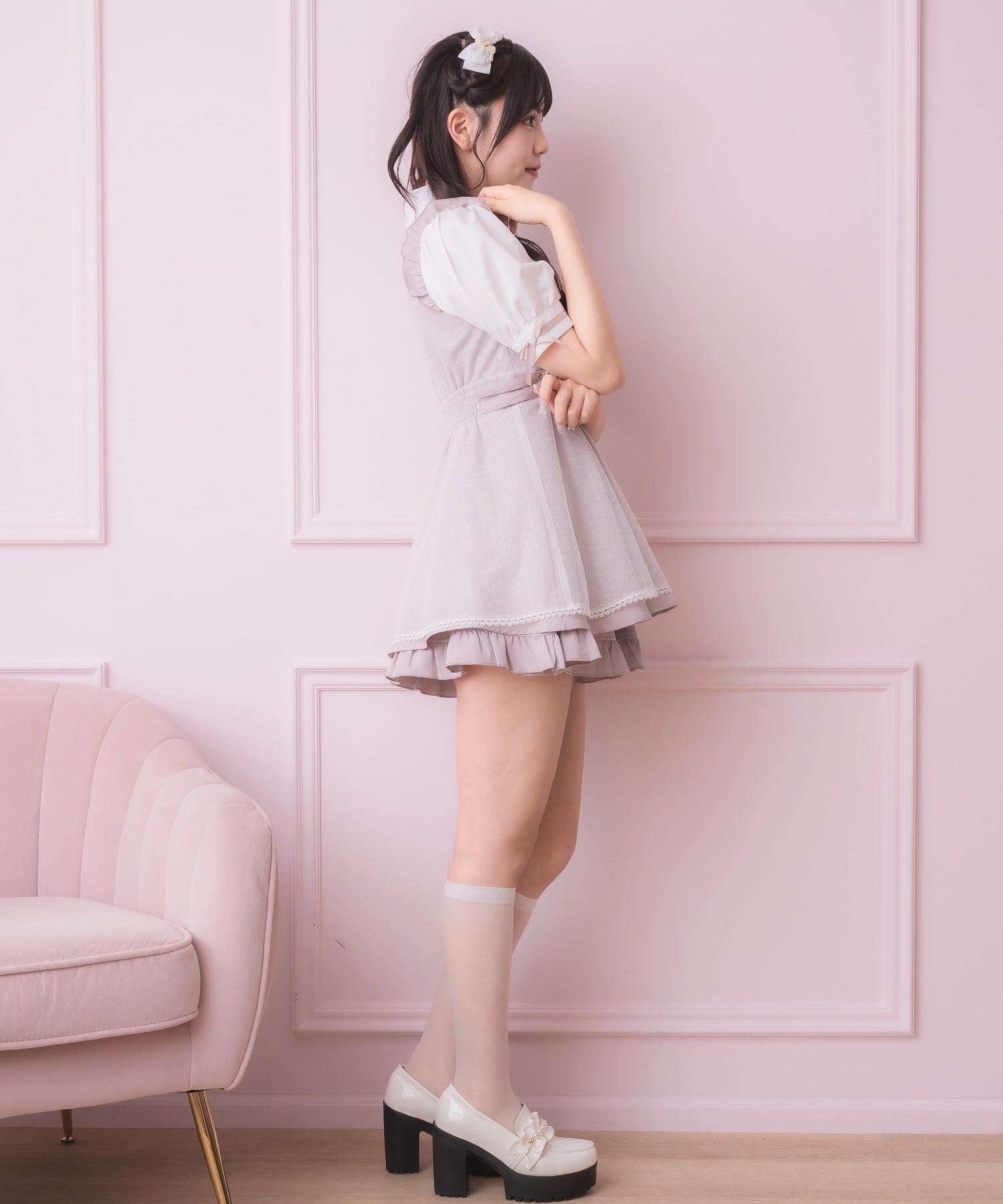ロジータ ROJITA チュールレイヤードデザインセットアップ （ピンク） ピンク
